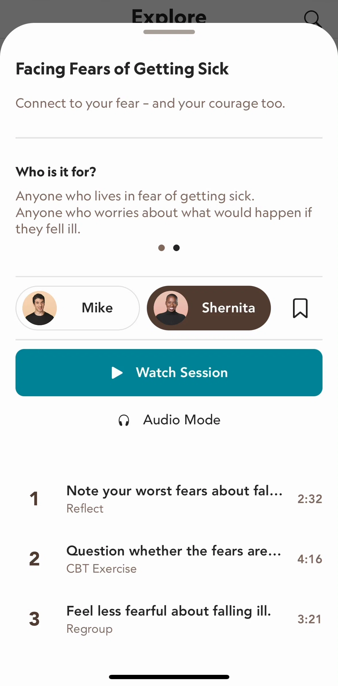 Bloom Screen screen in the Saving a session flow