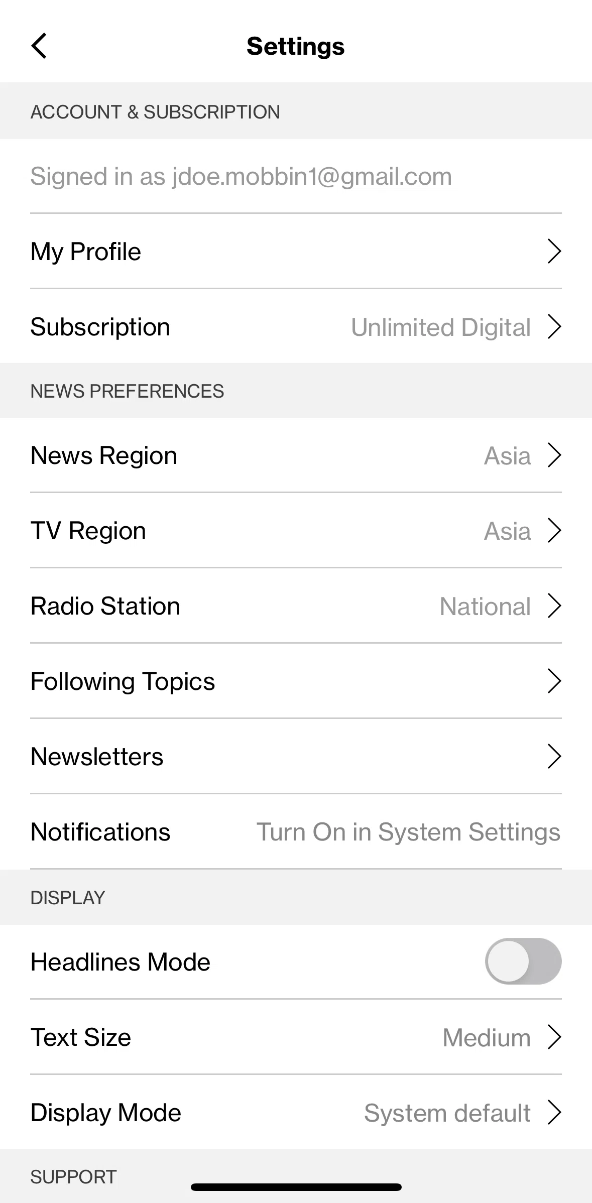 Bloomberg Screen screen in the Subscription flow
