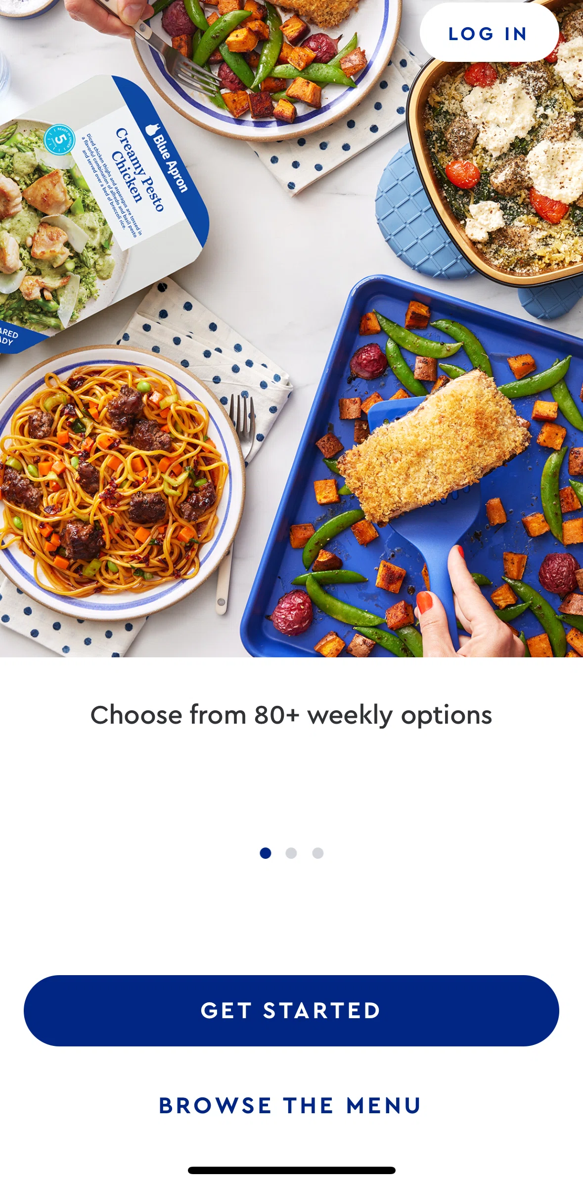 Blue Apron Screen screen in the Logging in flow