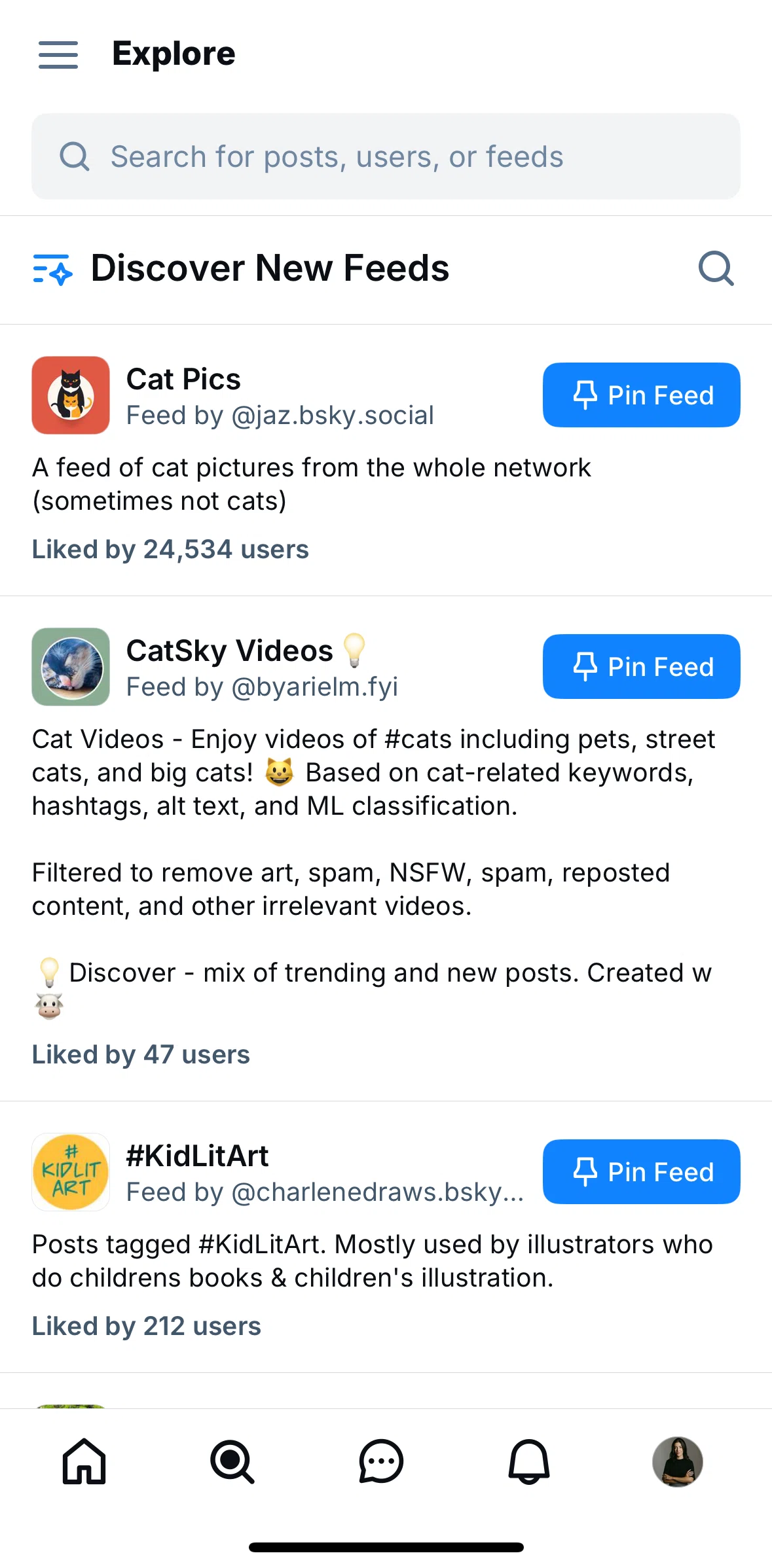 Bluesky Social Screen screen in the Searching Bluesky flow