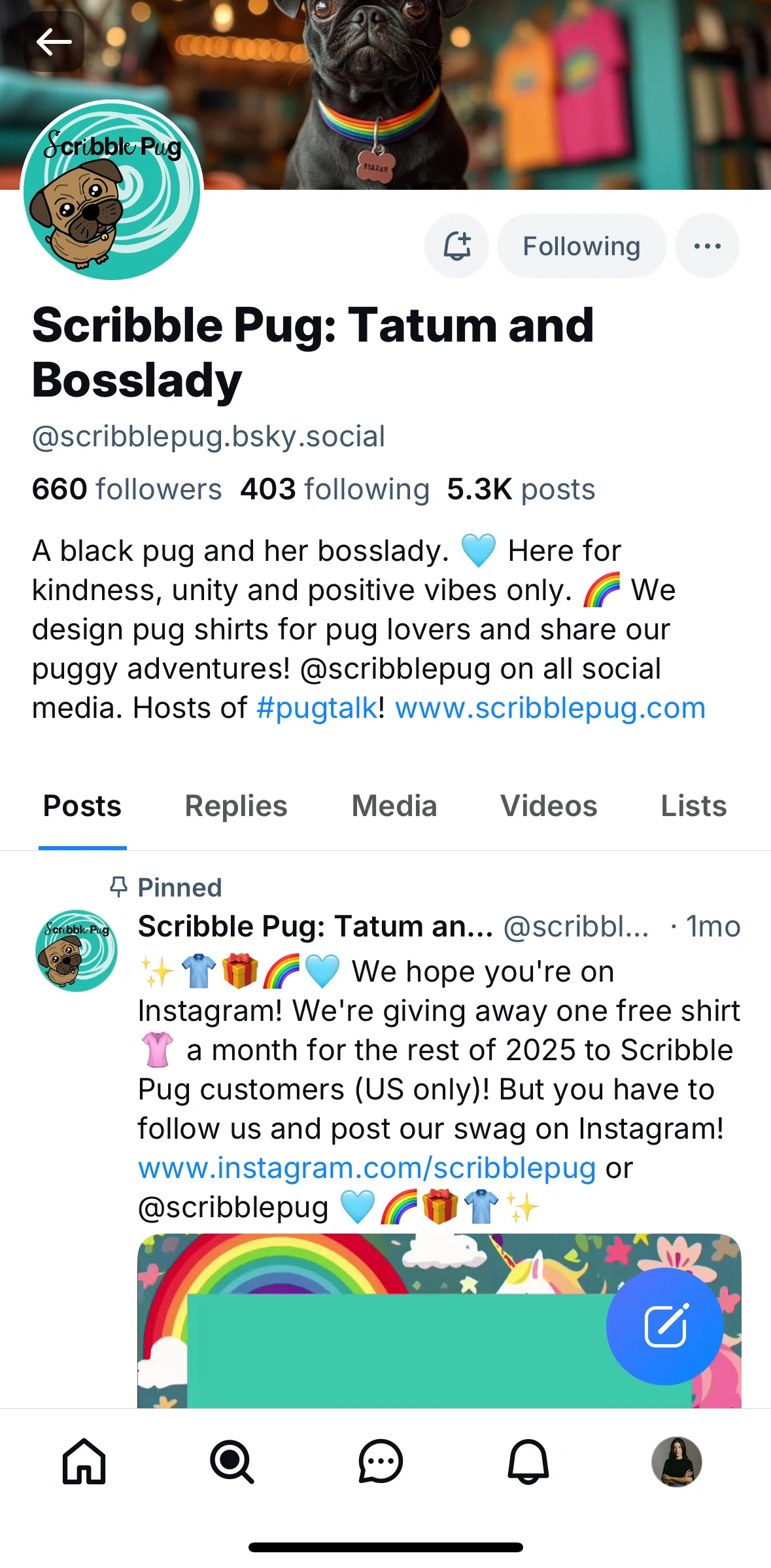 Bluesky Social Screen screen in the Turning on notifications flow