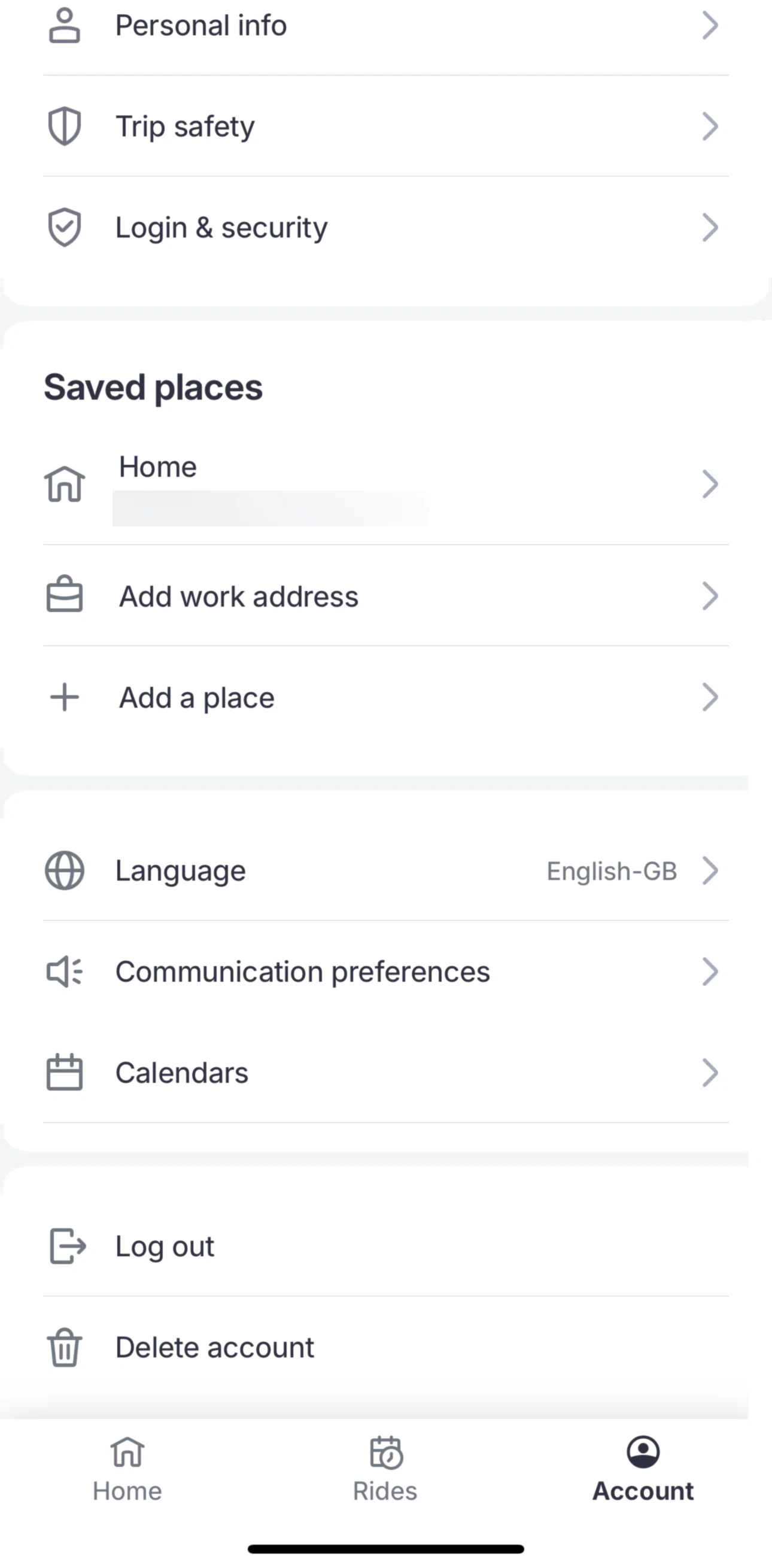 Bolt Screen screen in the Delete an account flow