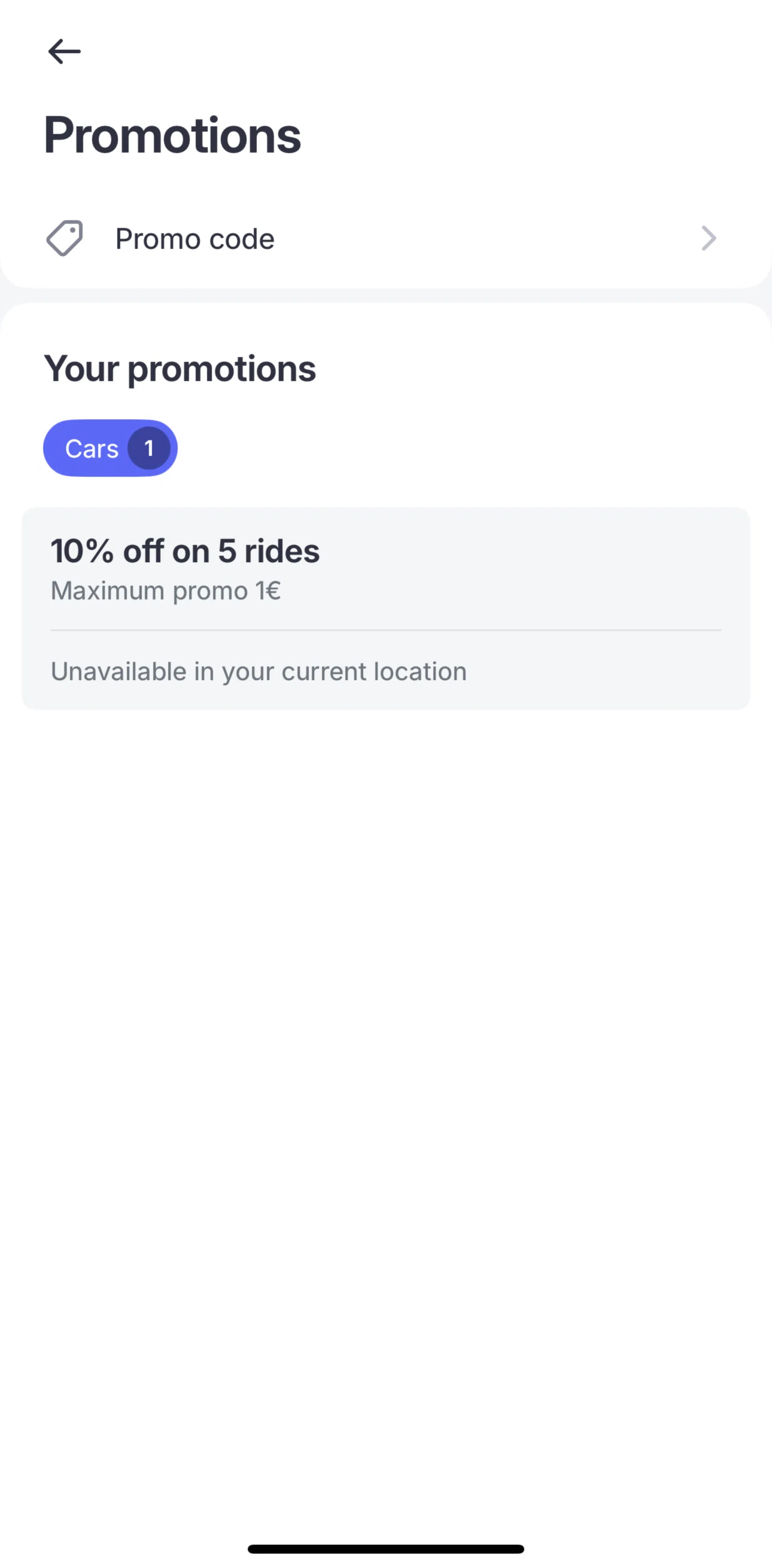 Bolt Screen screen in the Enter a promo code flow