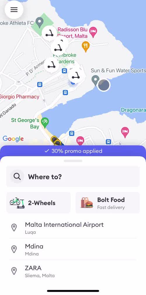 Bolt Home screen in the General Browsing flow