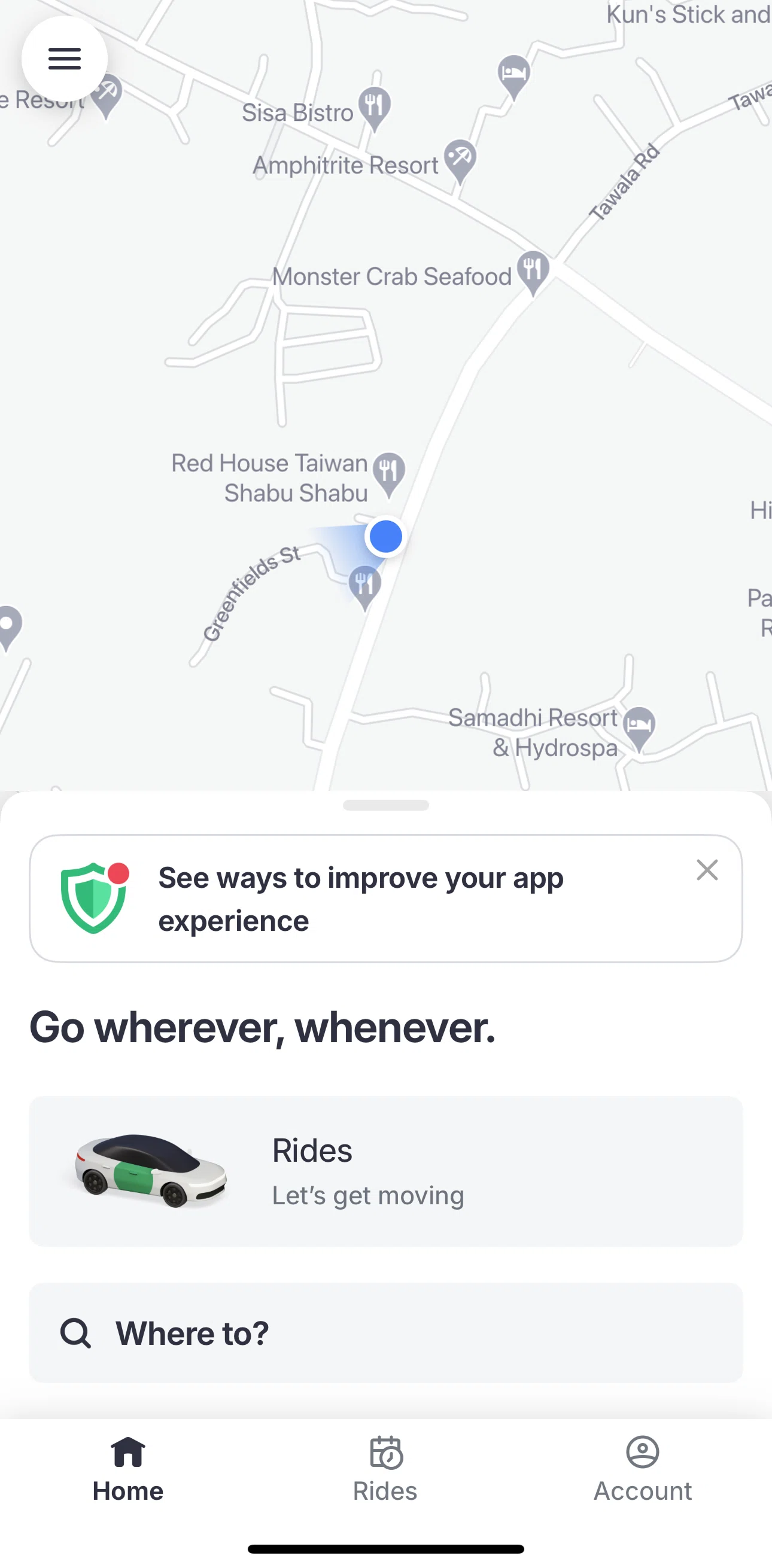 Bolt Screen screen in the Home flow