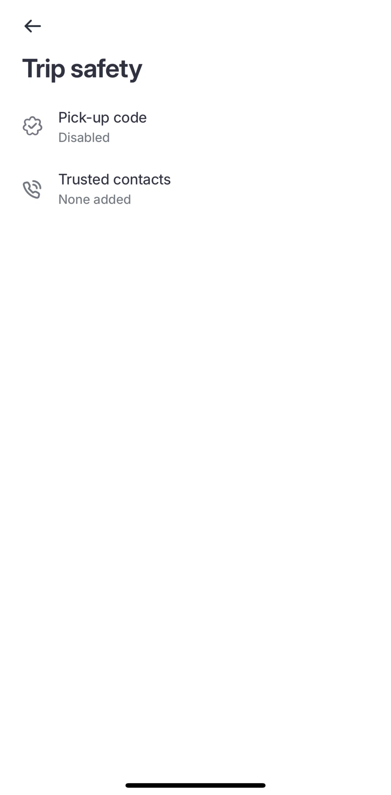 Bolt Screen screen in the Trusted contacts flow