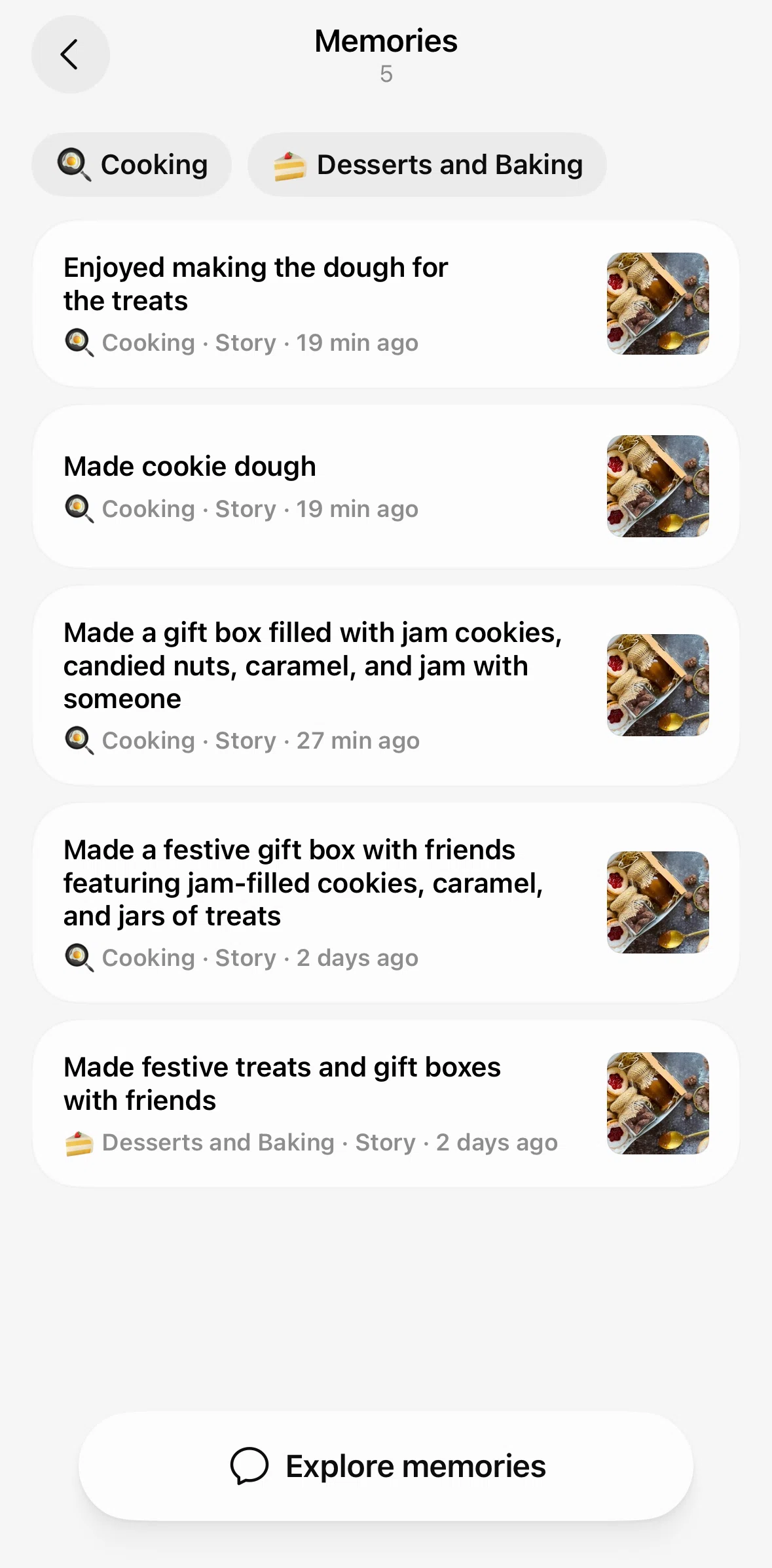 Bond Screen screen in the Searching memories flow
