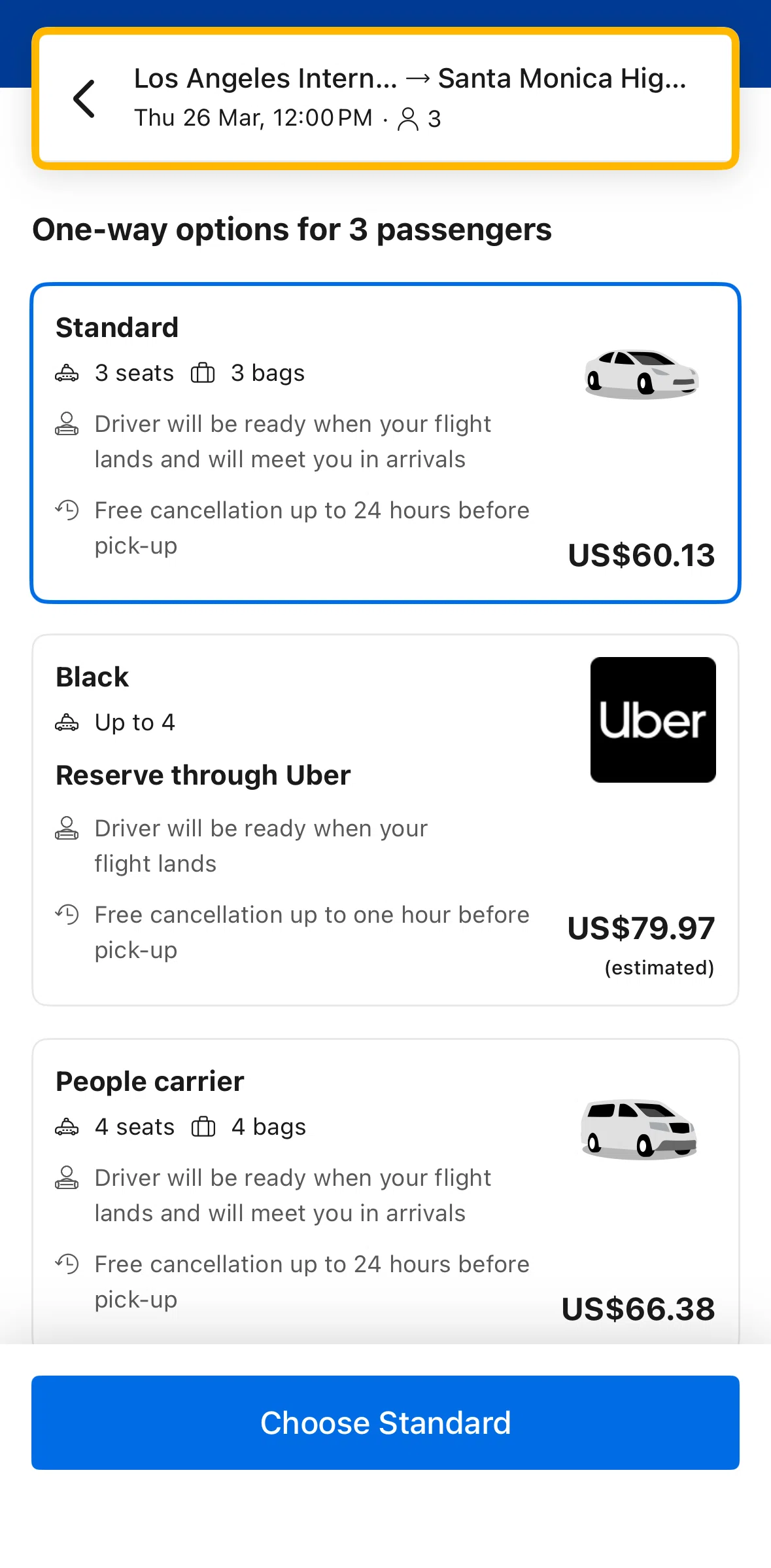 Booking Com Screen 1 screen in the Book a taxi flow