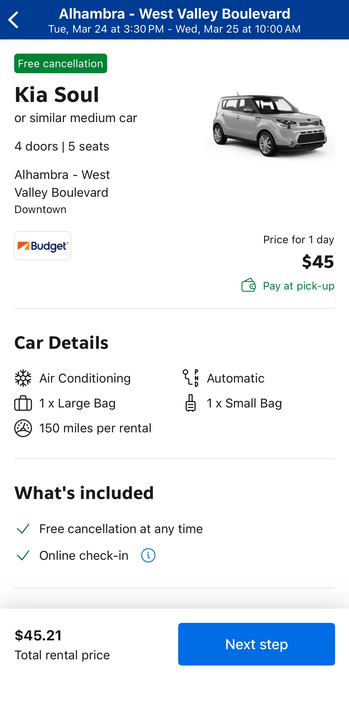 Booking Com Screen 1 screen in the Booking a car flow