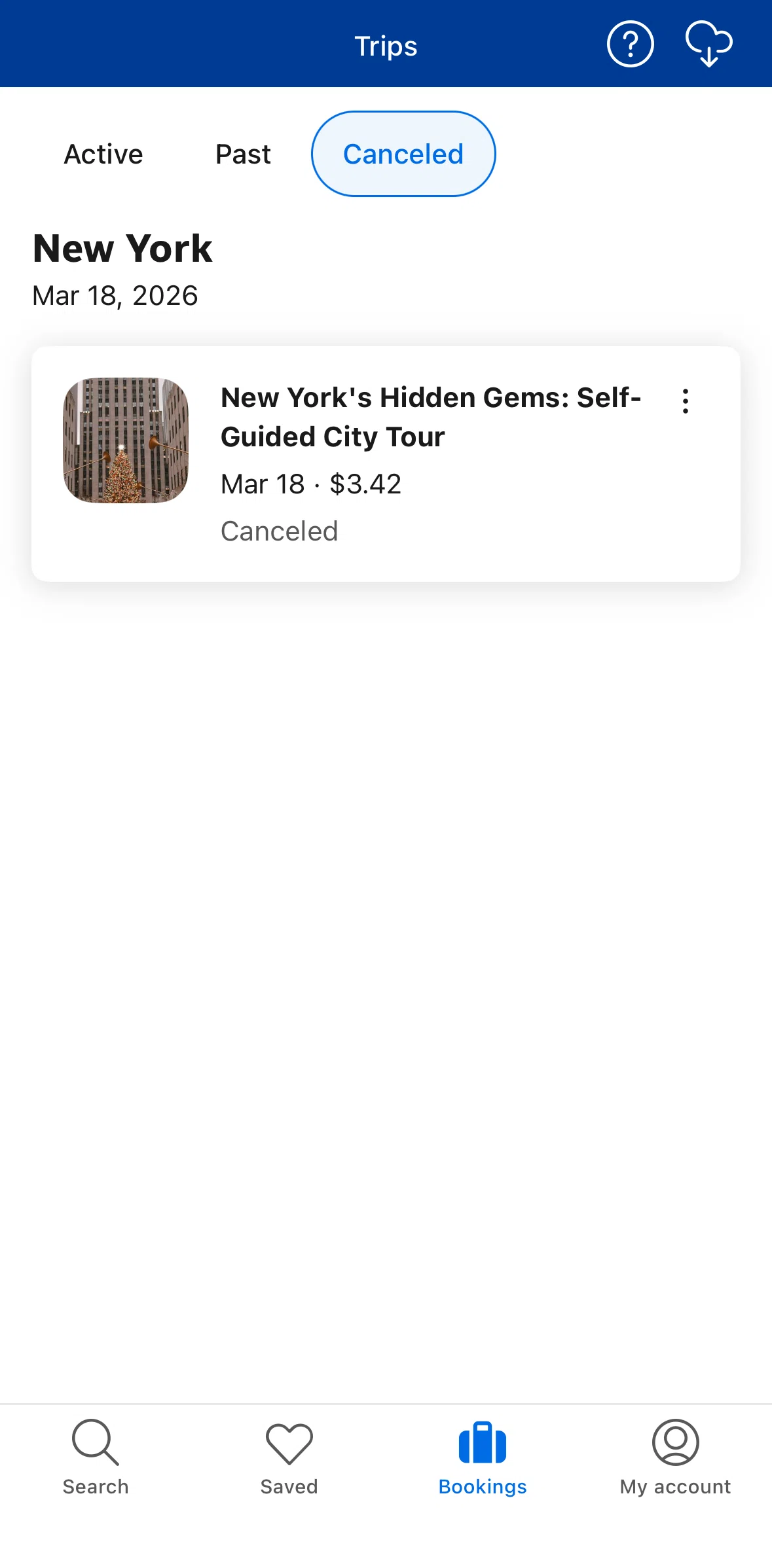 Booking Com Screen 1 screen in the Booking detail (canceled) flow