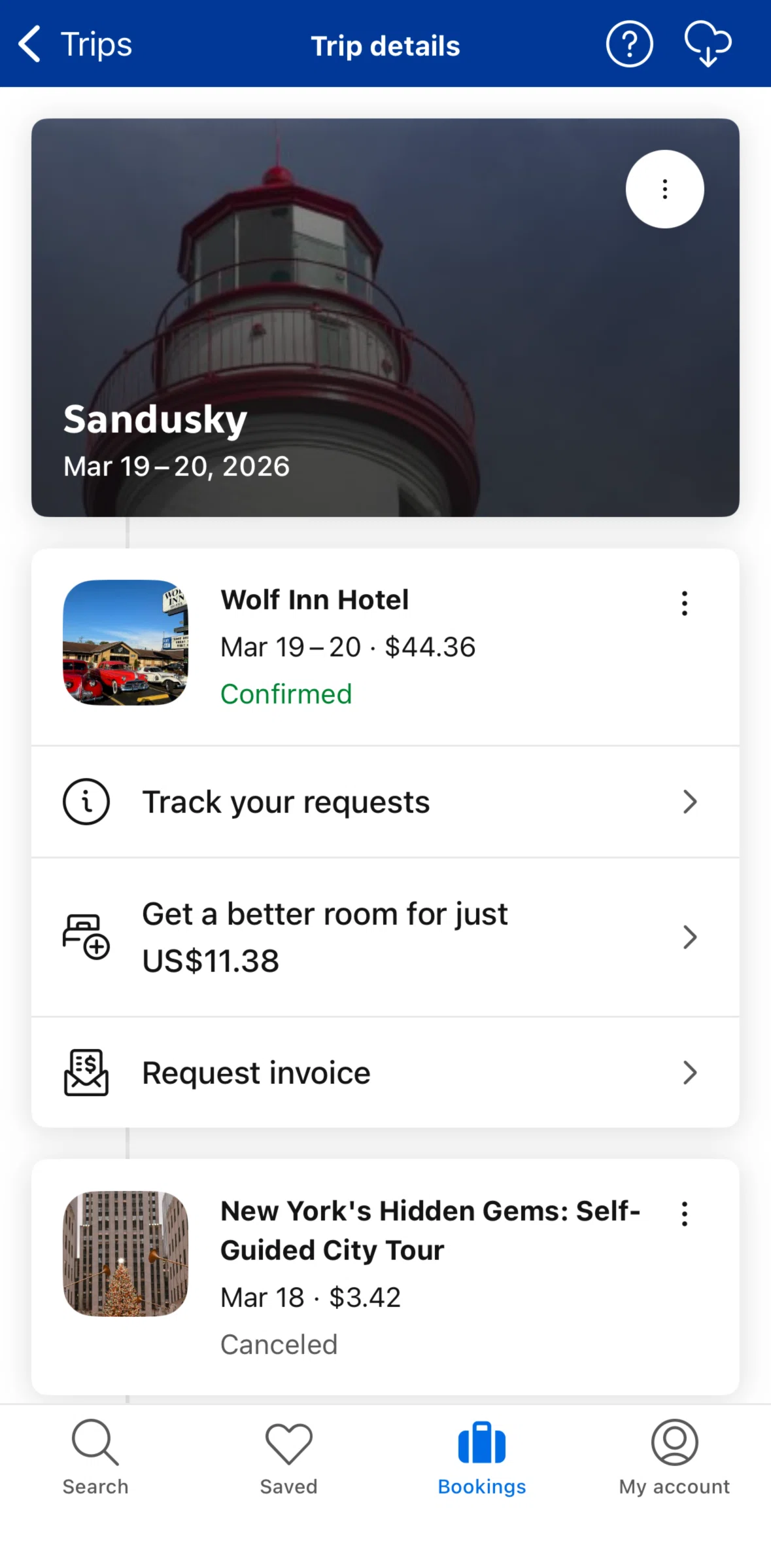 Booking Com Screen 1 screen in the Booking detail (stay) flow
