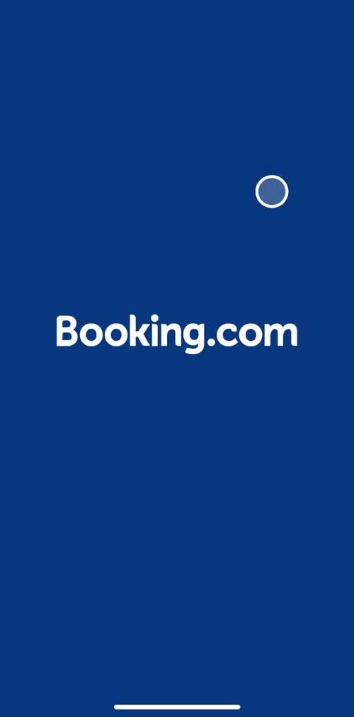 Booking Com Splash screen screen in the Onboarding flow