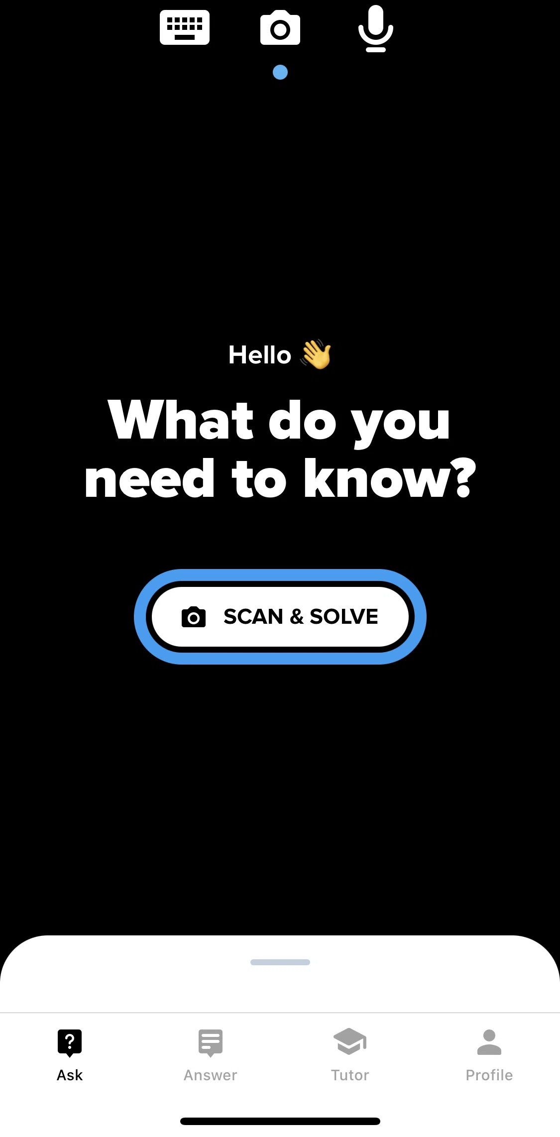 Brainly Screen screen in the Scanning math equation flow