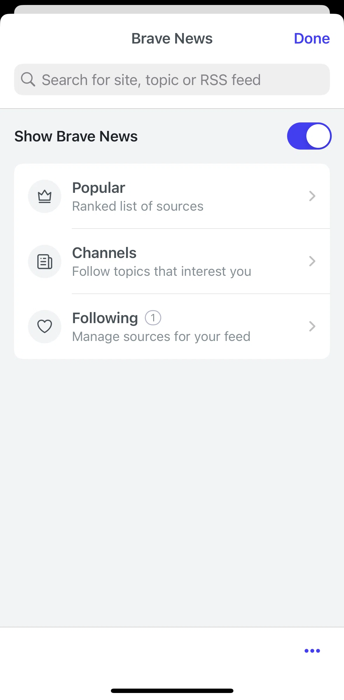Brave Browser Screen screen in the Following flow