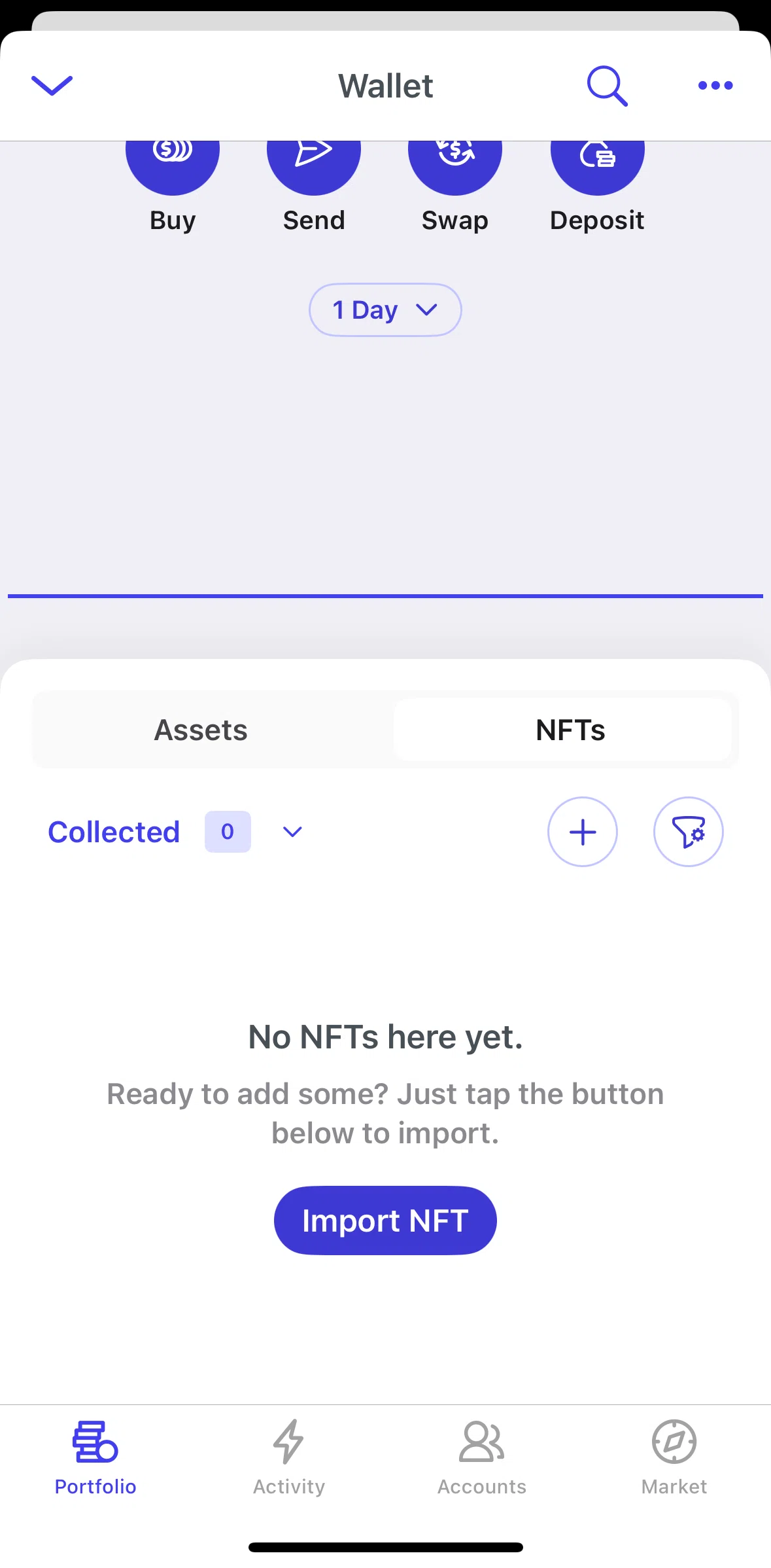 Brave Browser Screen screen in the Import NFT flow