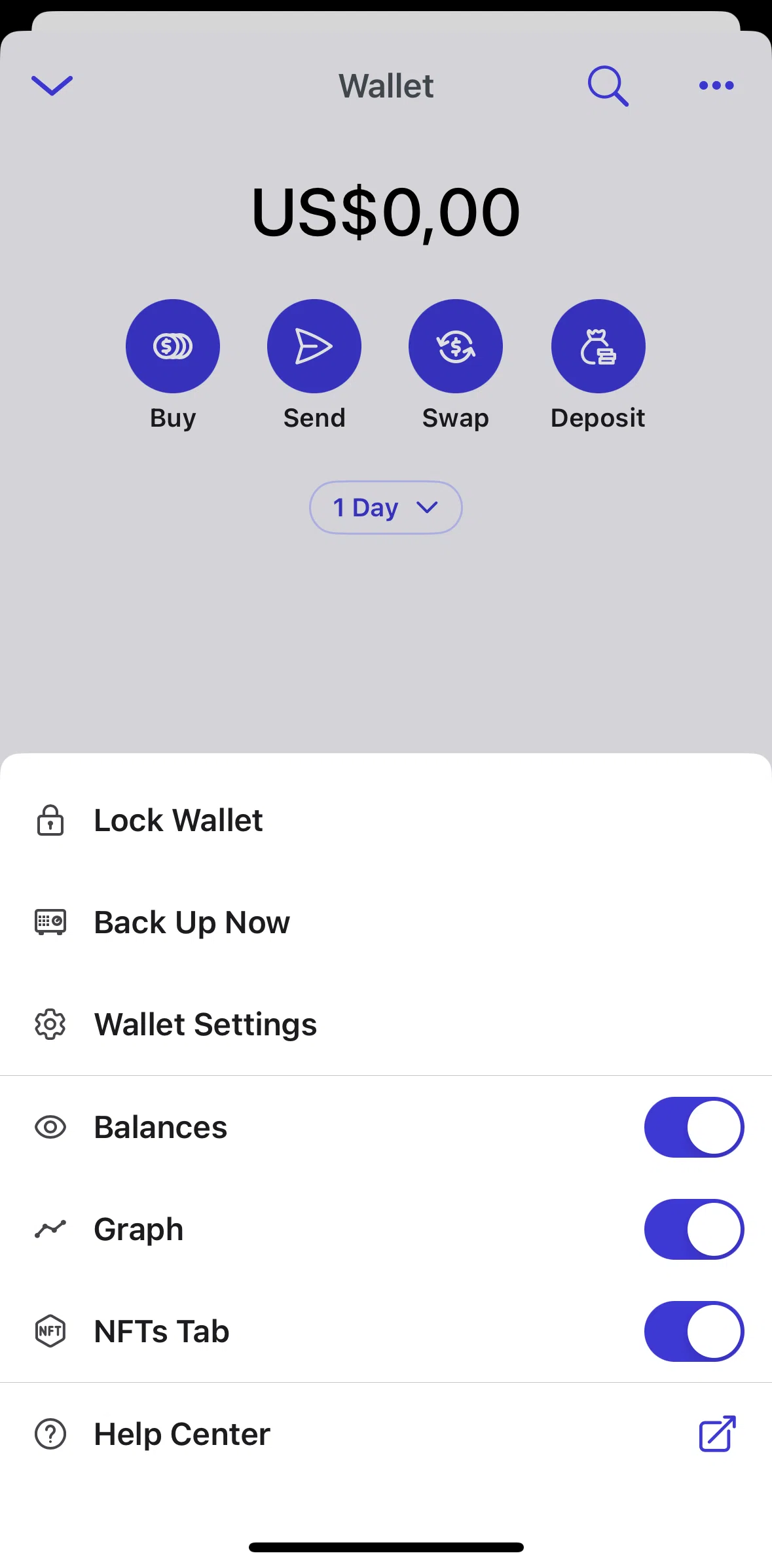 Brave Browser Screen screen in the Locking a wallet flow