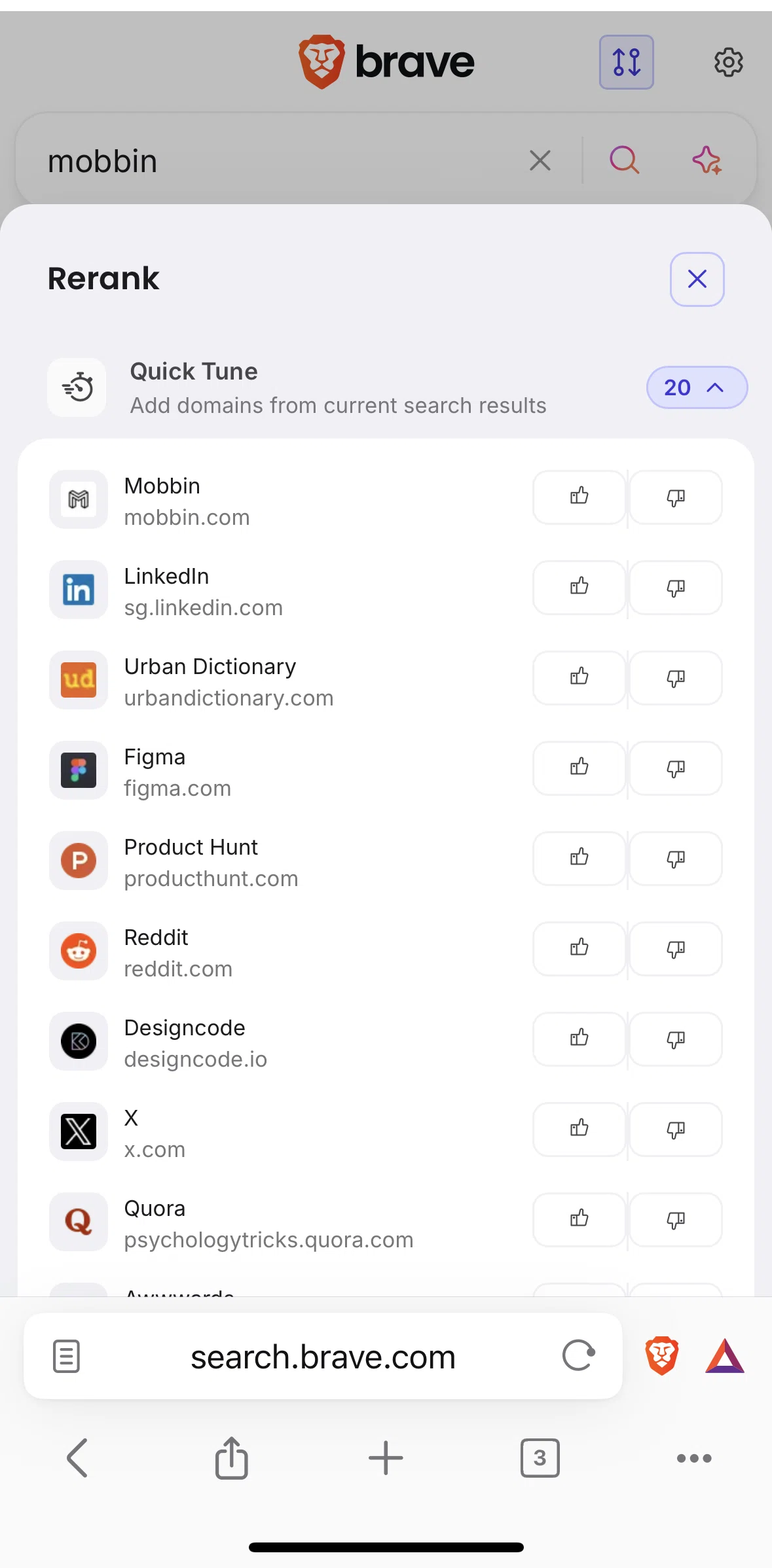 Brave Browser Screen screen in the Raising a domain flow