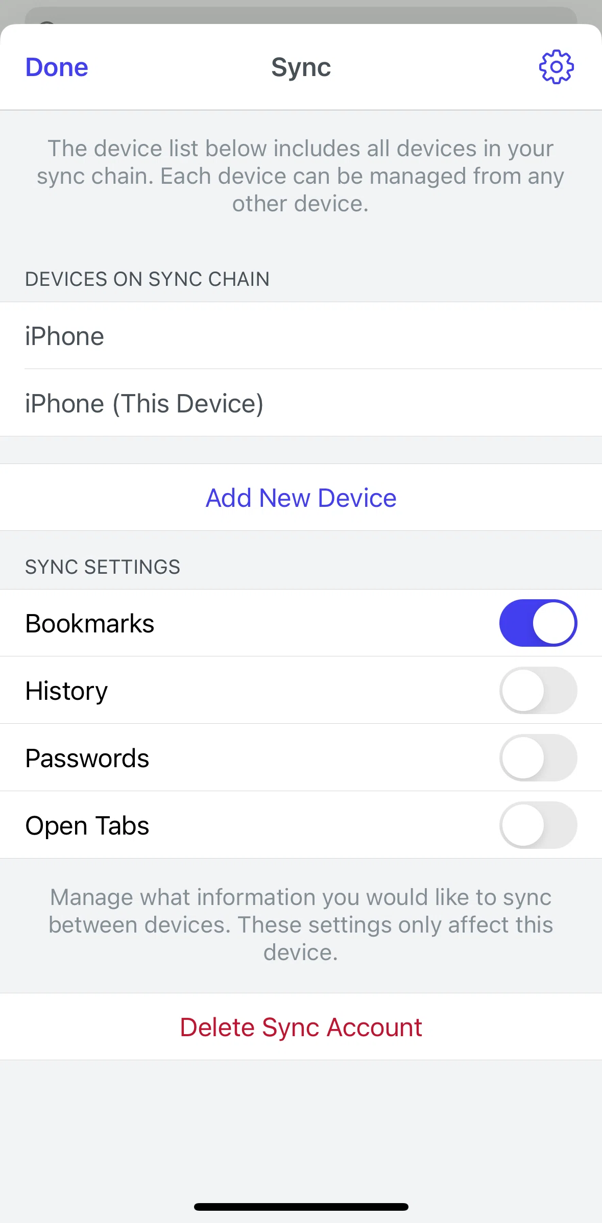Brave Browser Screen screen in the Removing a device flow
