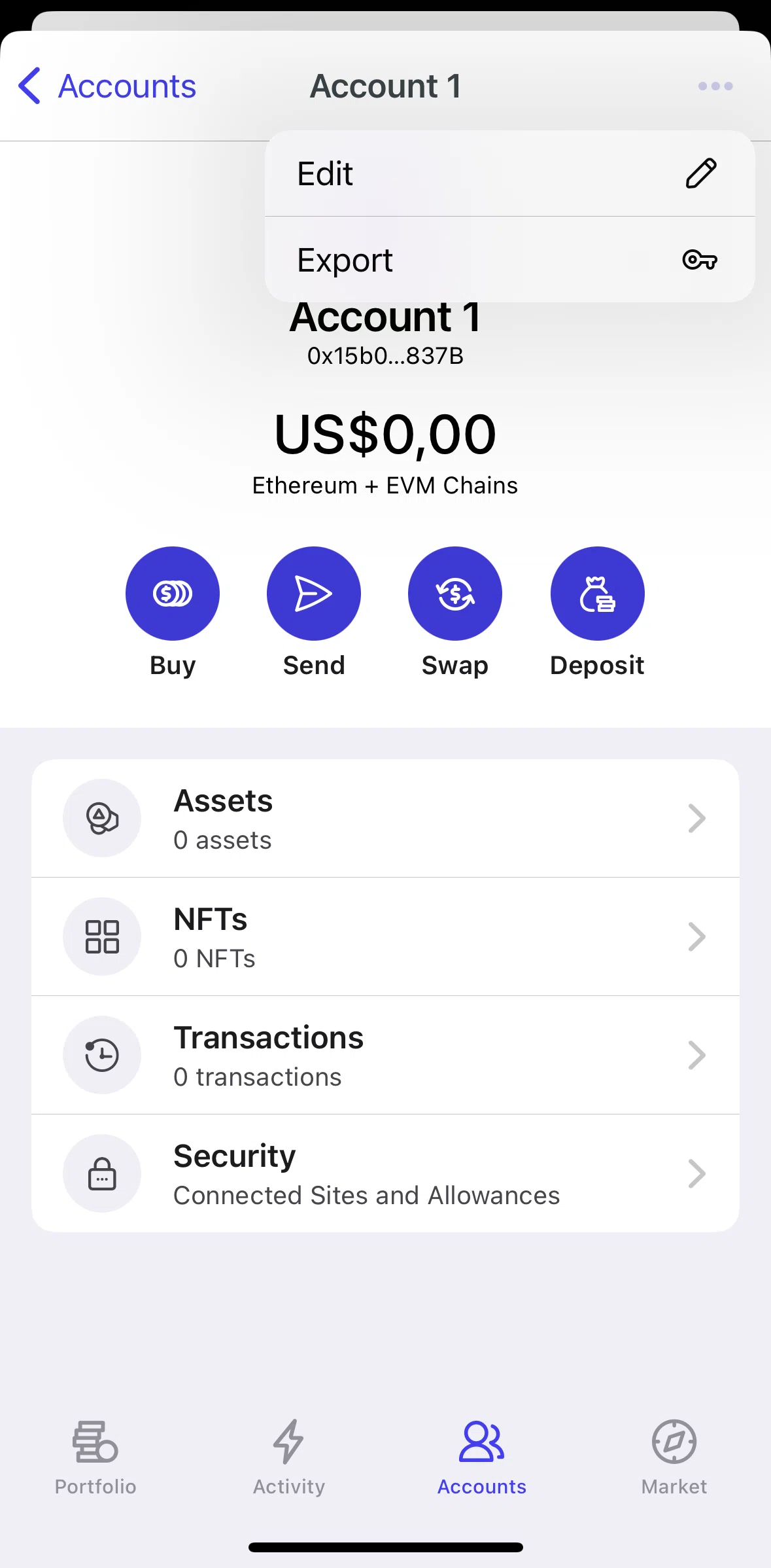 Brave Browser Screen screen in the Showing private key flow