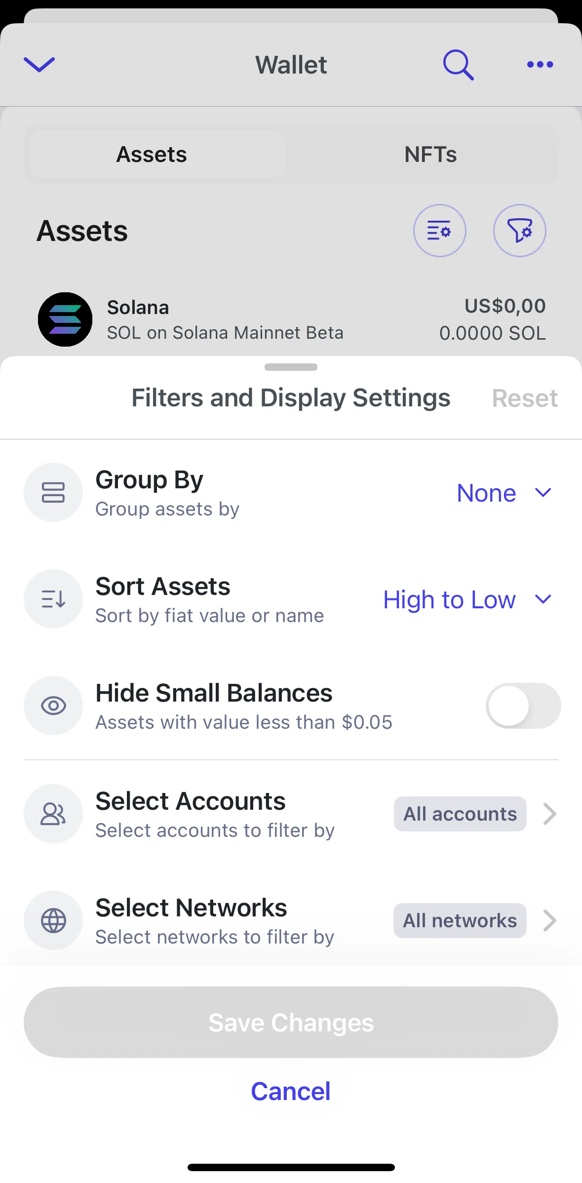 Brave Browser Screen screen in the Sorting assets flow