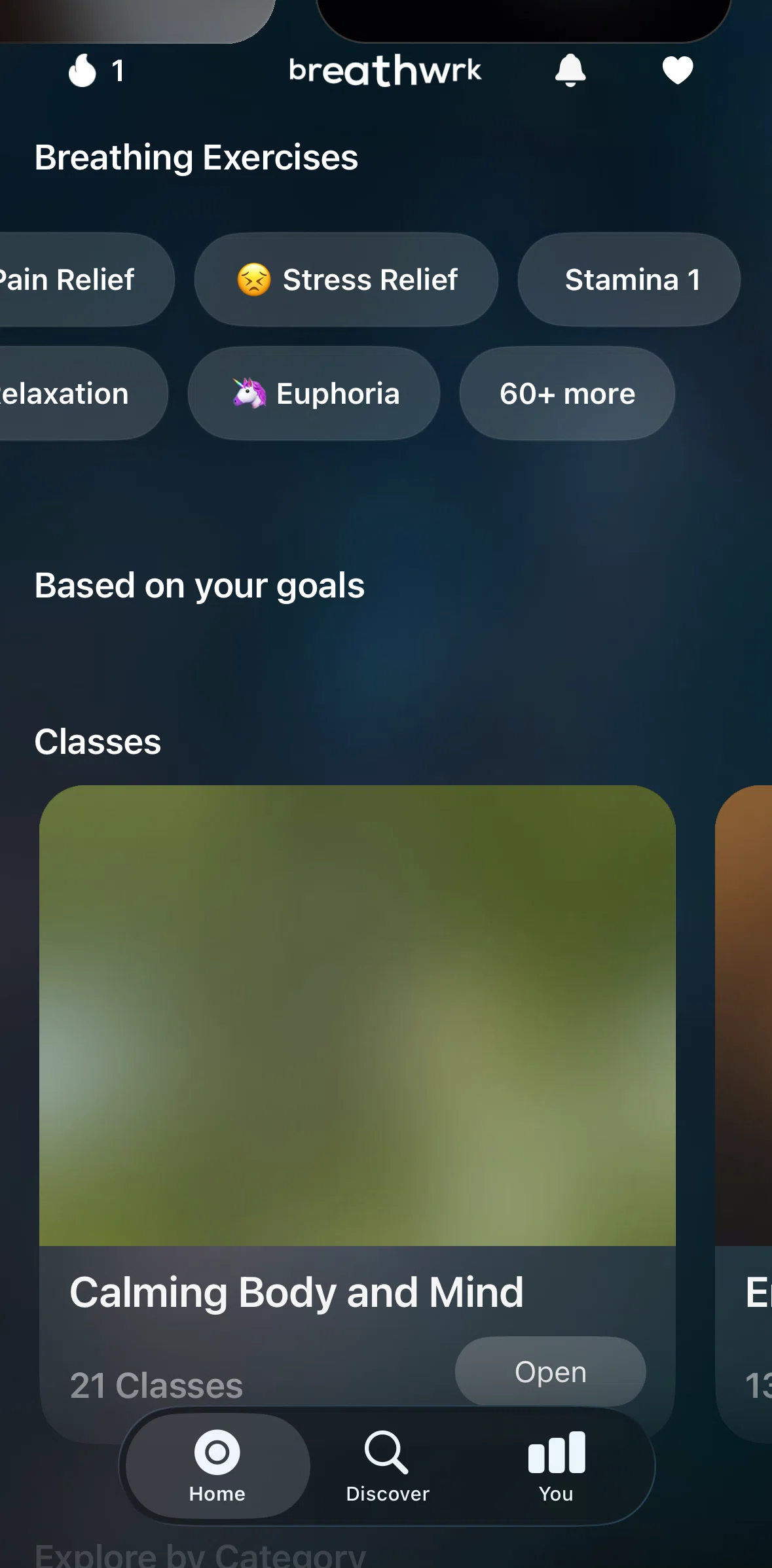 Breathwrk Screen screen in the Breathing exercises flow