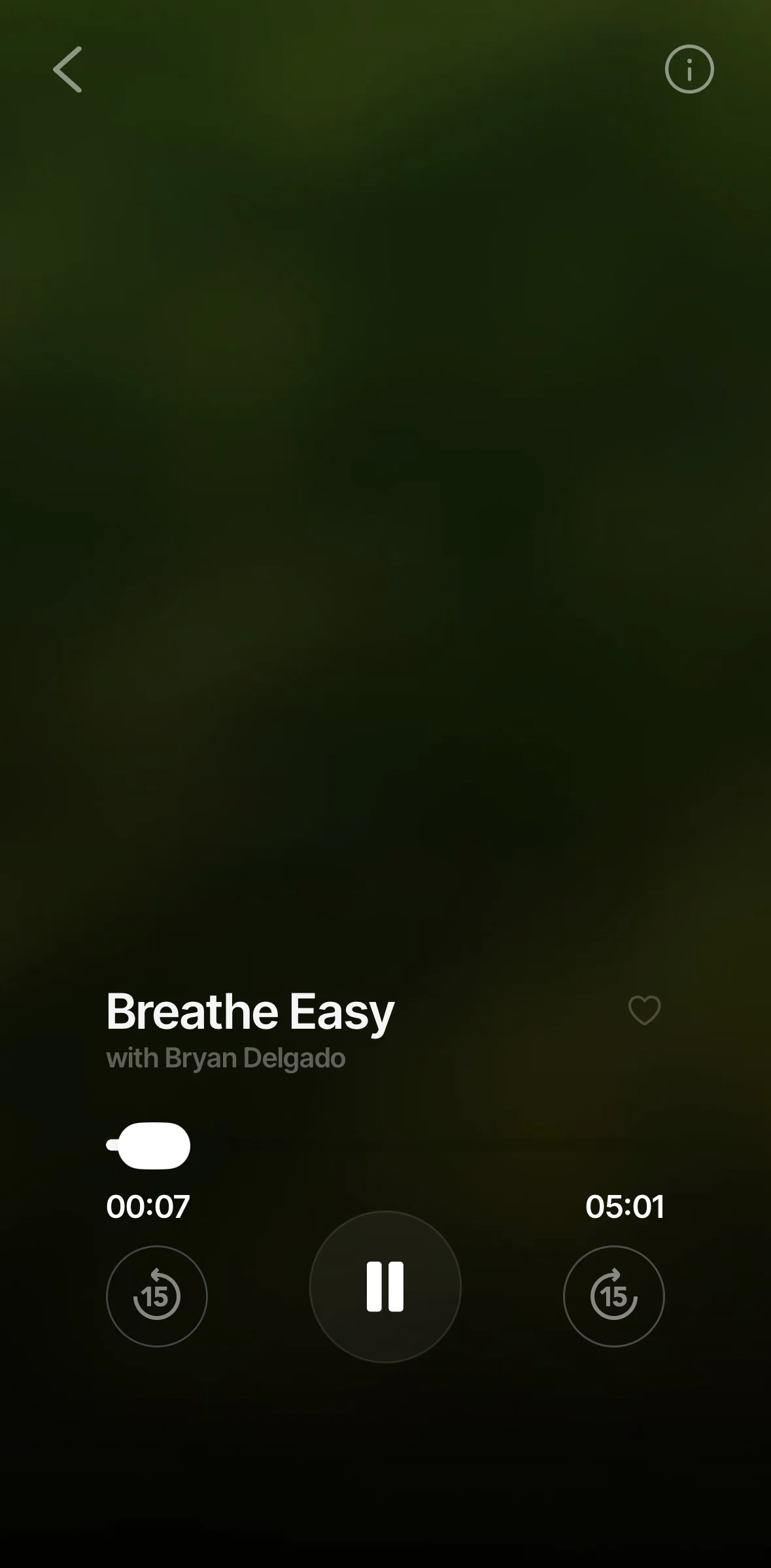Breathwrk Screen screen in the Favoriting an exercise (class) flow