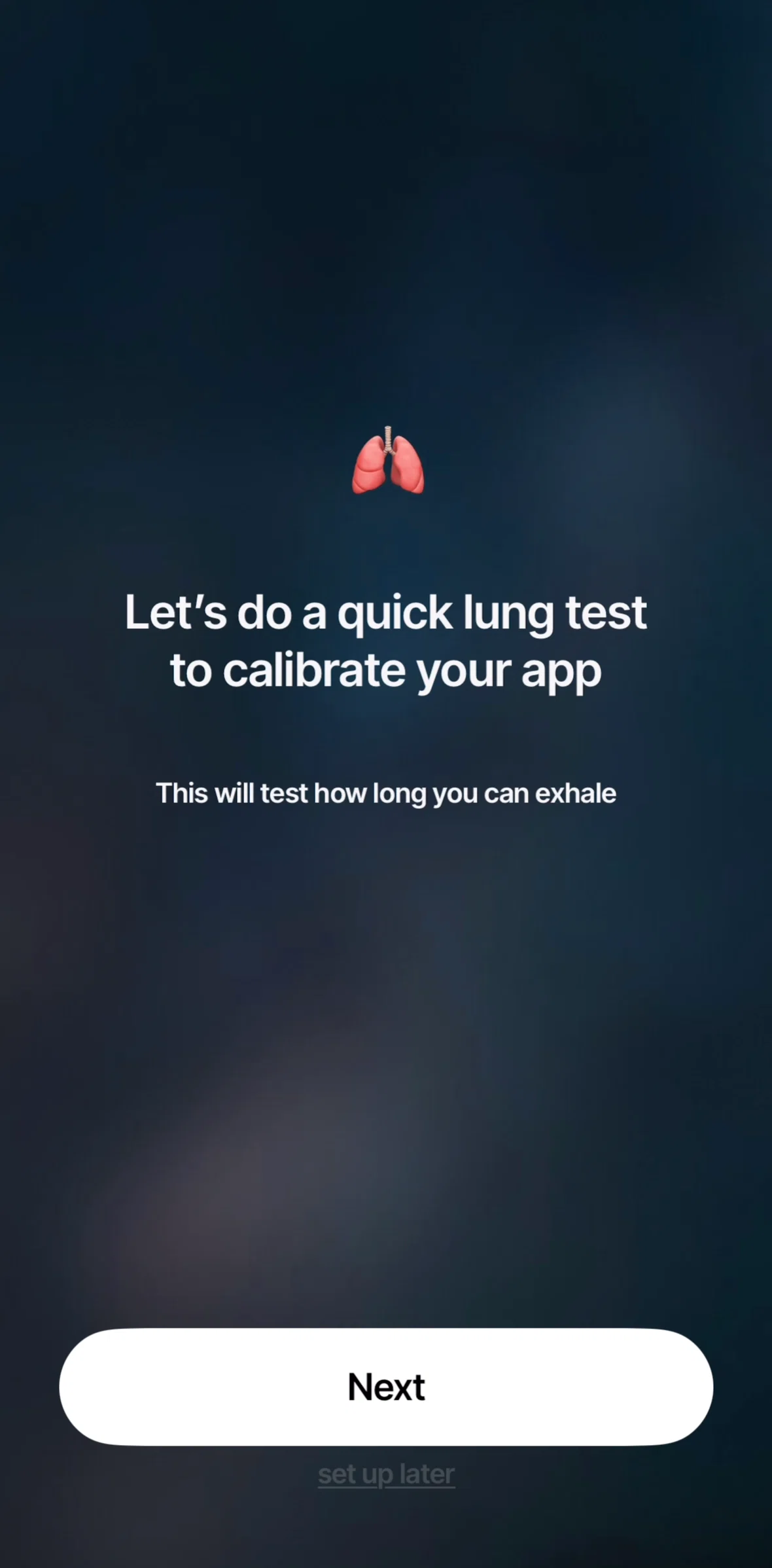 Breathwrk Screen screen in the Setting up an account flow