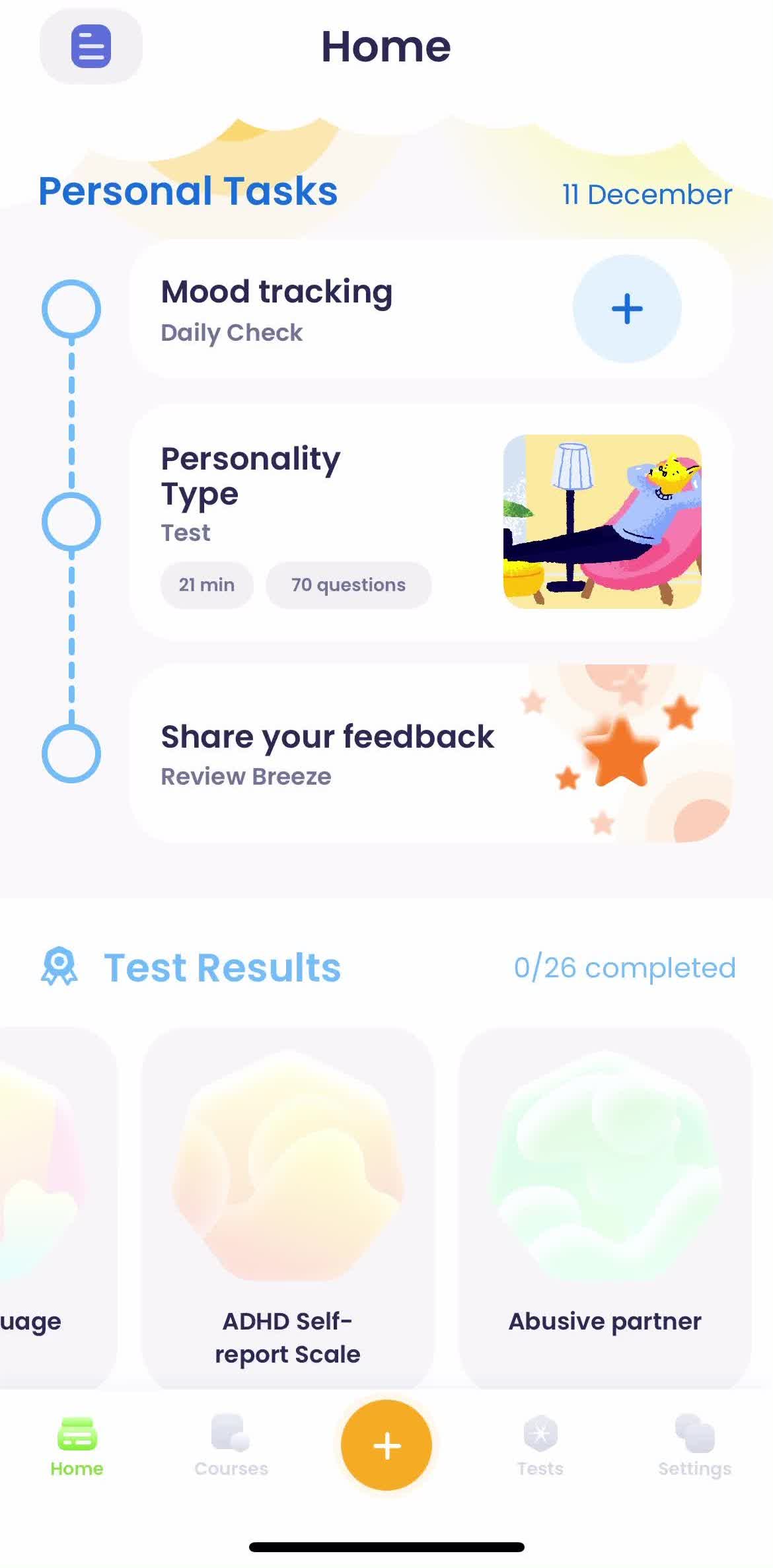 Breeze Home screen in the General Browsing flow