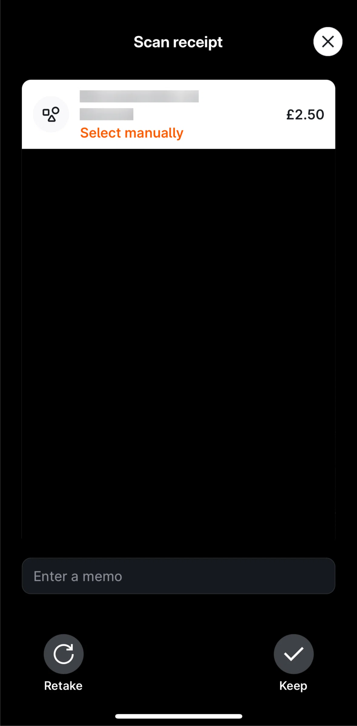 Brex Screen screen in the Delete a receipt flow