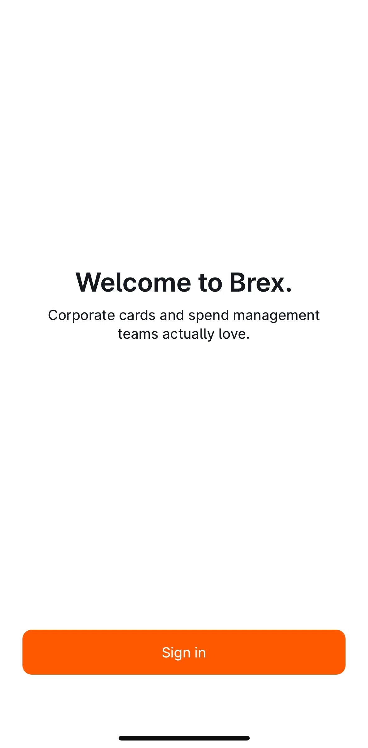 Brex Screen screen in the Onboarding flow