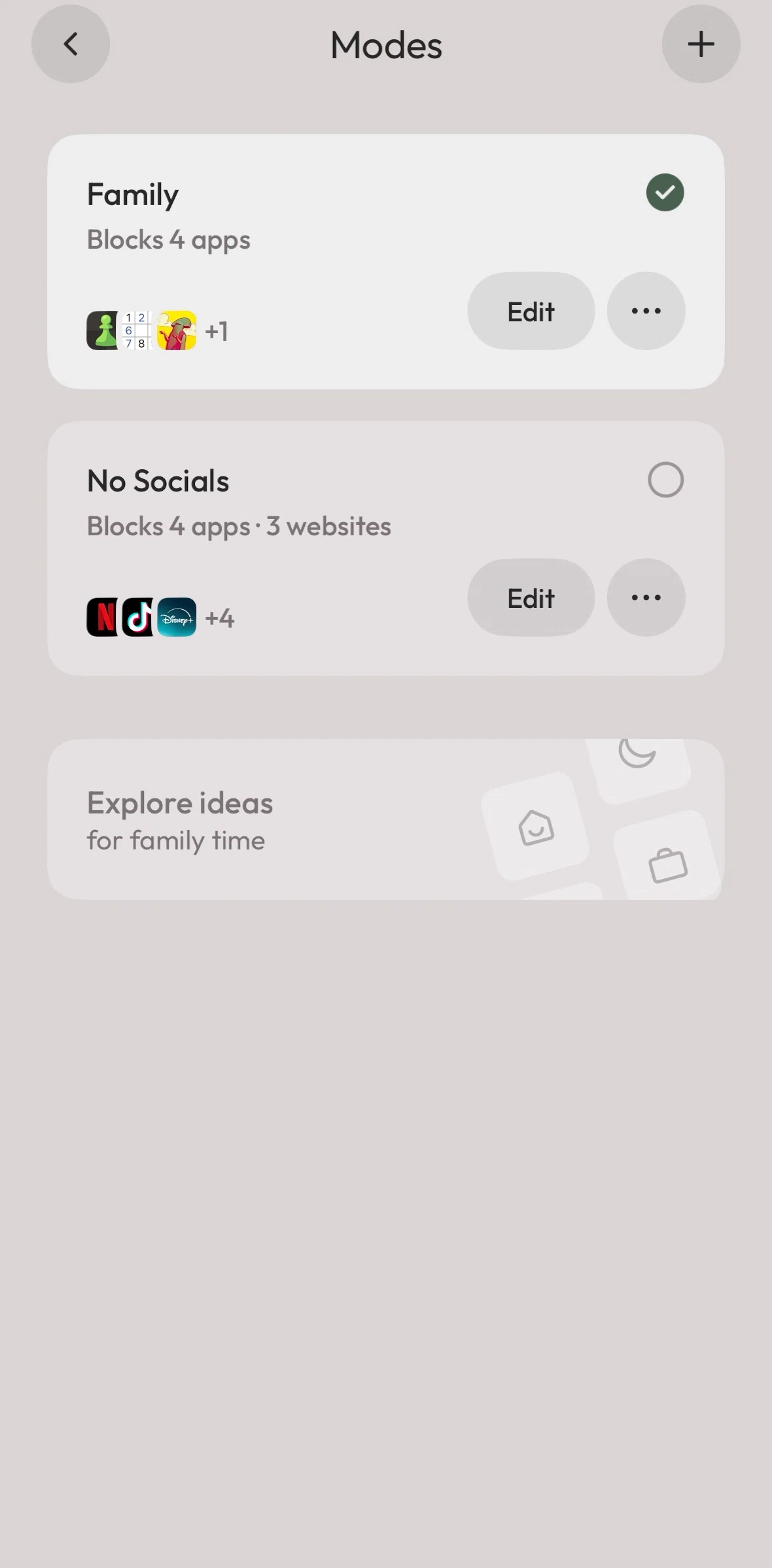 Brick Screen screen in the Creating a mode flow