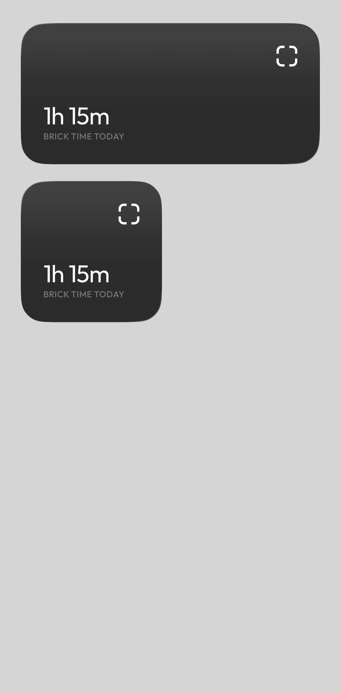 Brick Screen screen in the Widgets flow