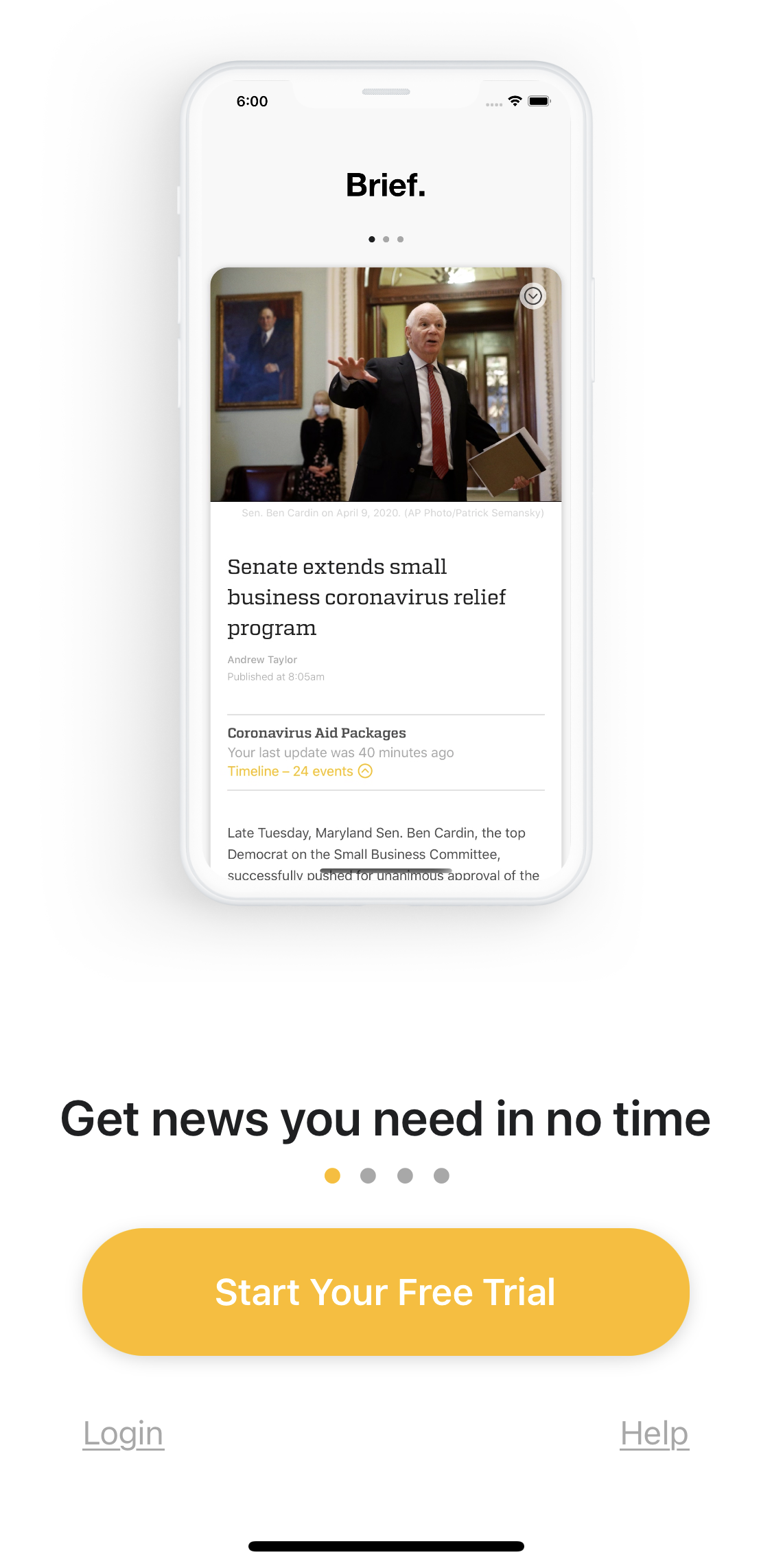 Brief Welcome slides screen in the General Browsing flow