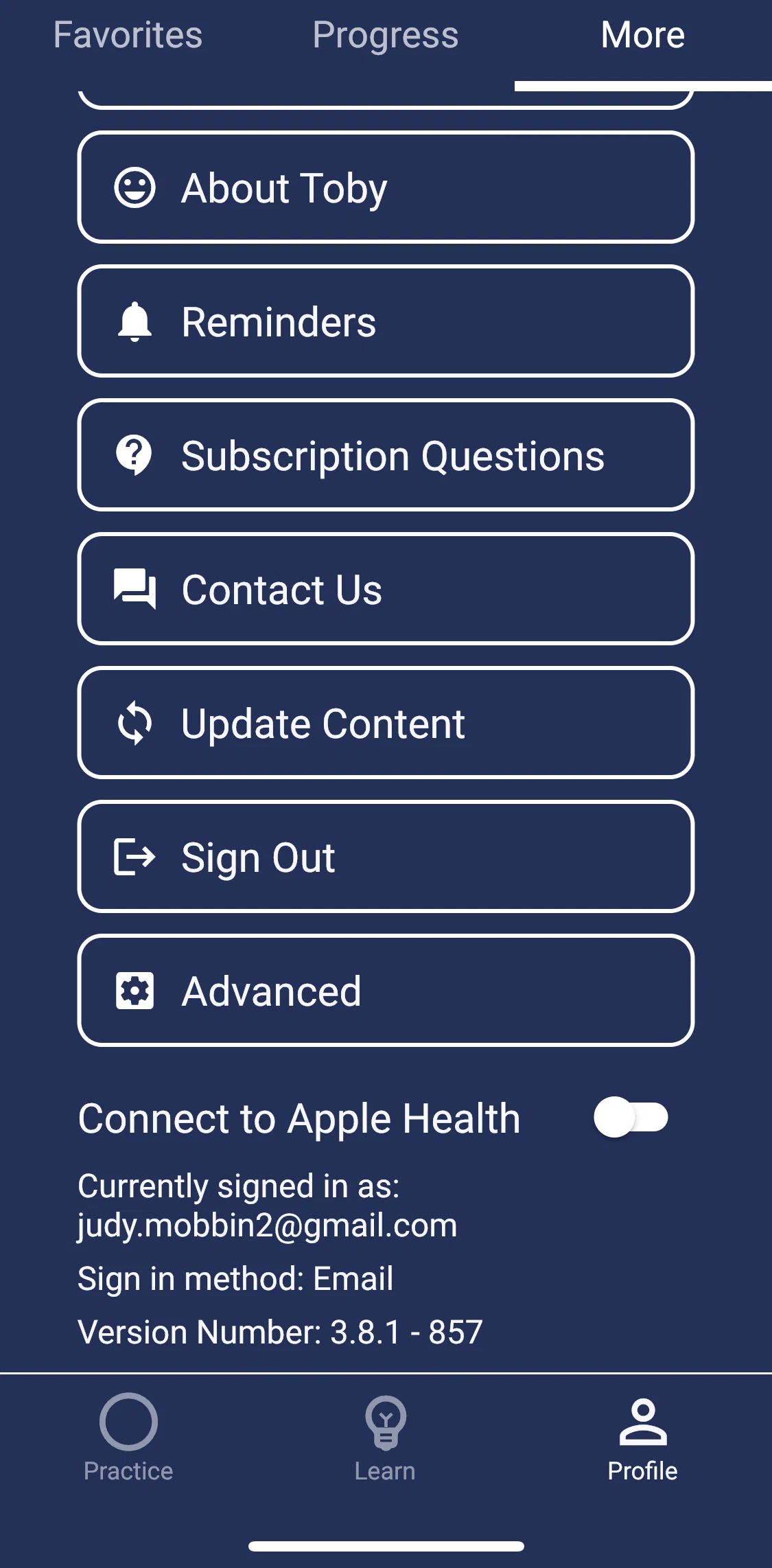 Brightmind Screen screen in the Logging out flow