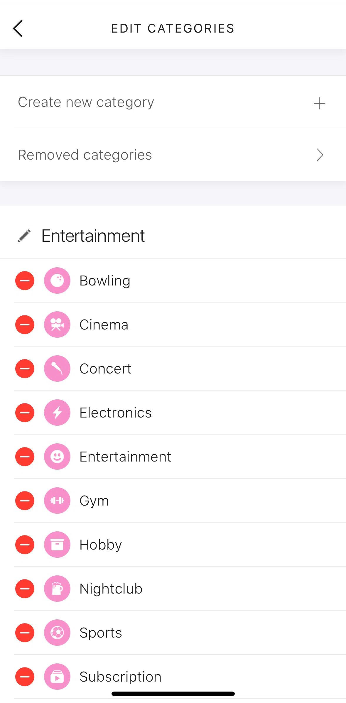 Buddy Screen screen in the Deleting a category flow