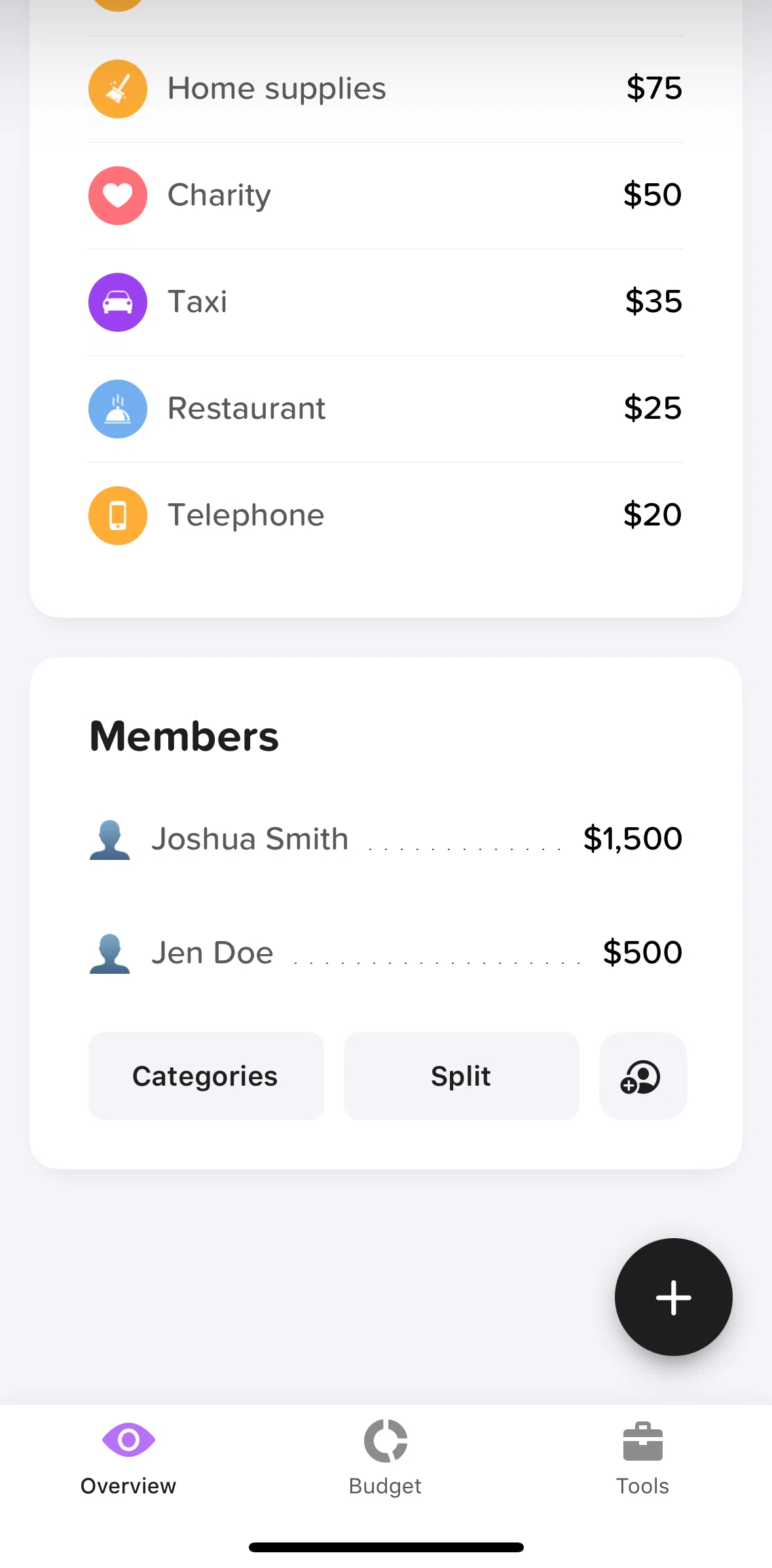 Buddy Screen screen in the Shared budget flow
