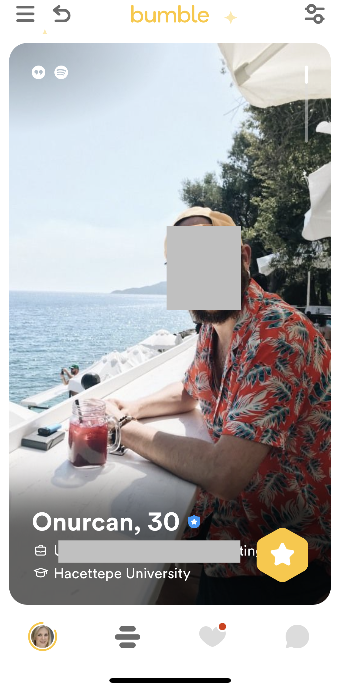 Bumble Profiles screen in the Deleting Your Account flow