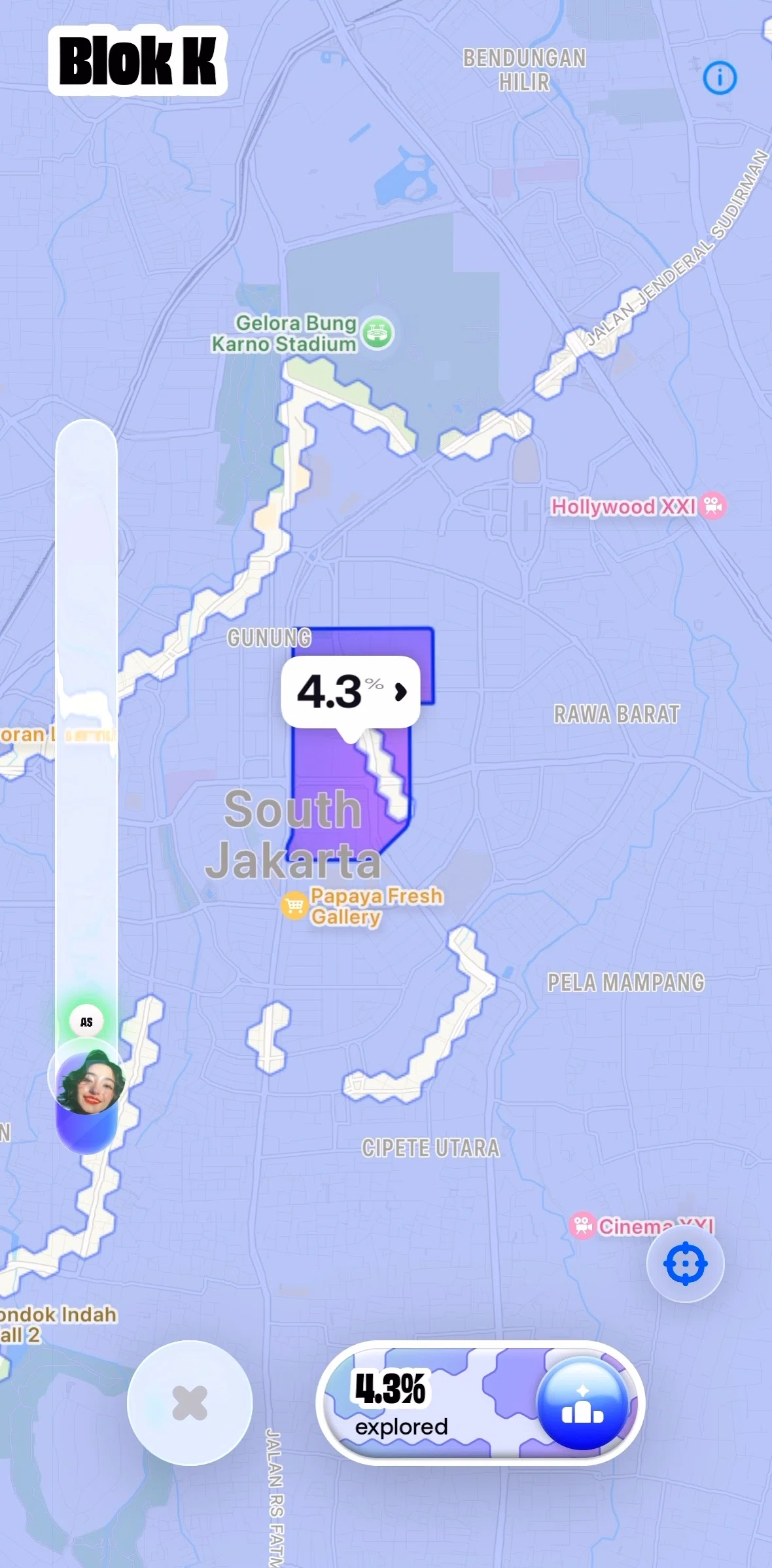 Bump Screen screen in the Area leaderboard flow