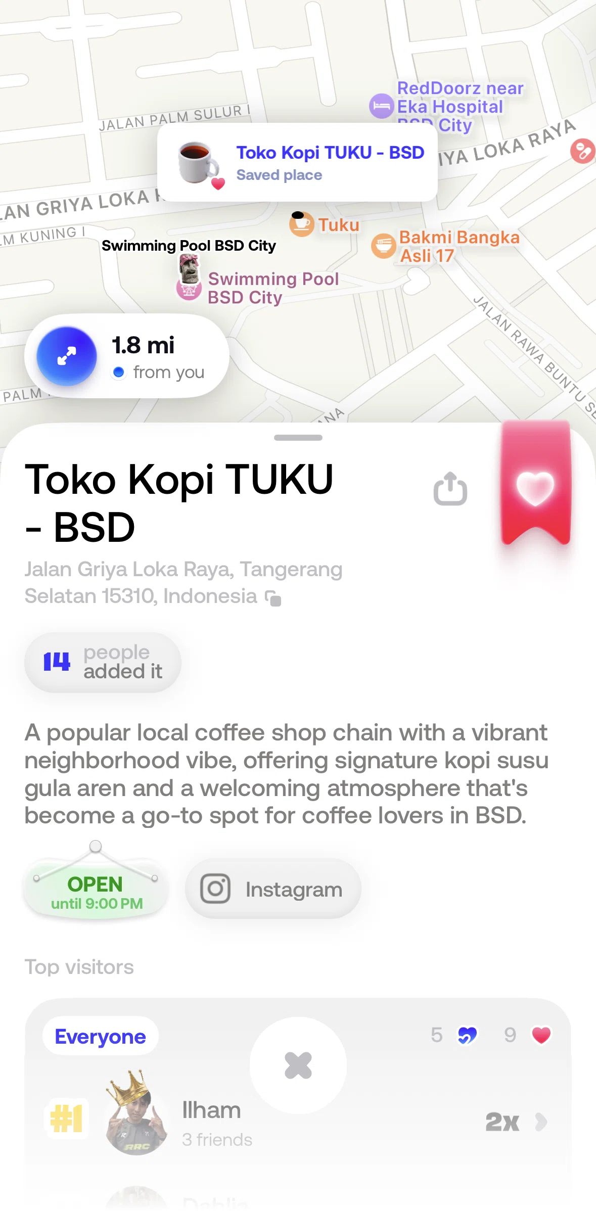 Bump Screen screen in the Distance (place detail) flow