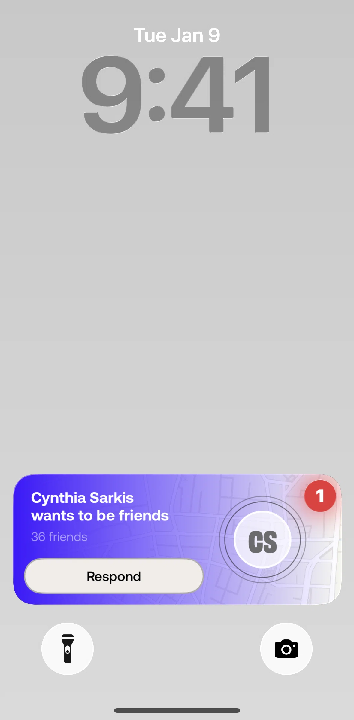 Bump Screen screen in the Live Activities flow