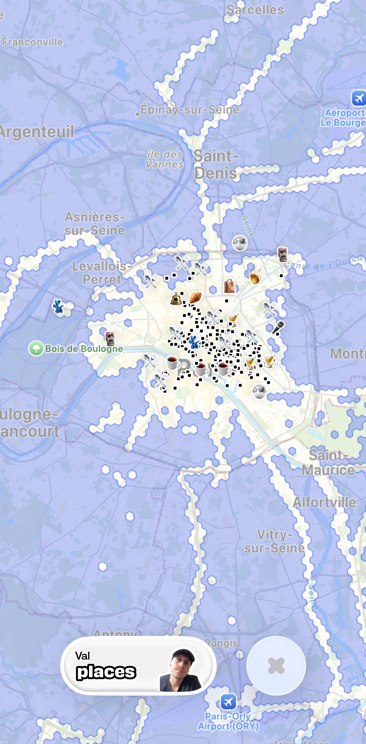 Bump Screen screen in the Places (user profile) flow