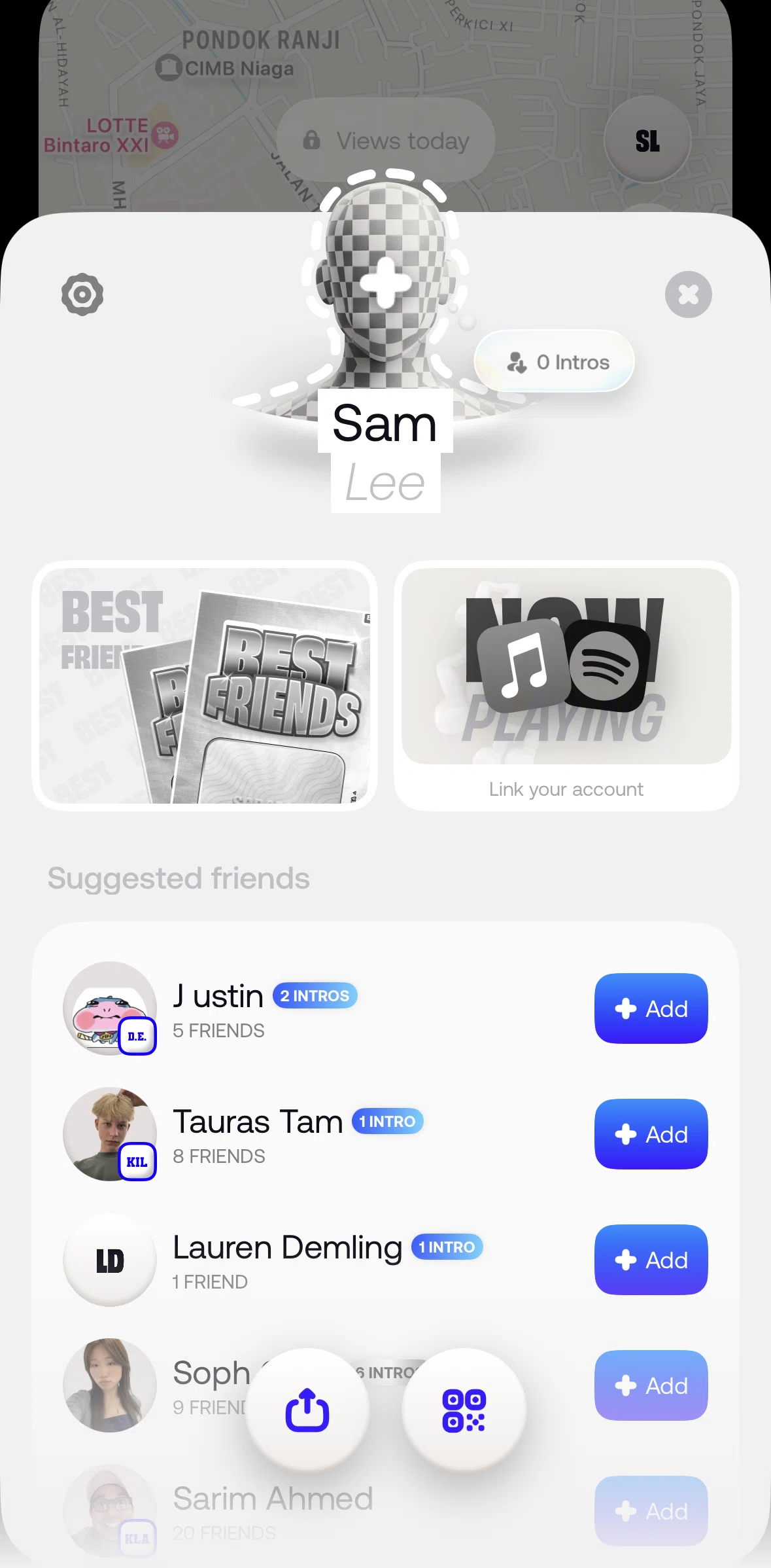Bump Screen screen in the QR code flow