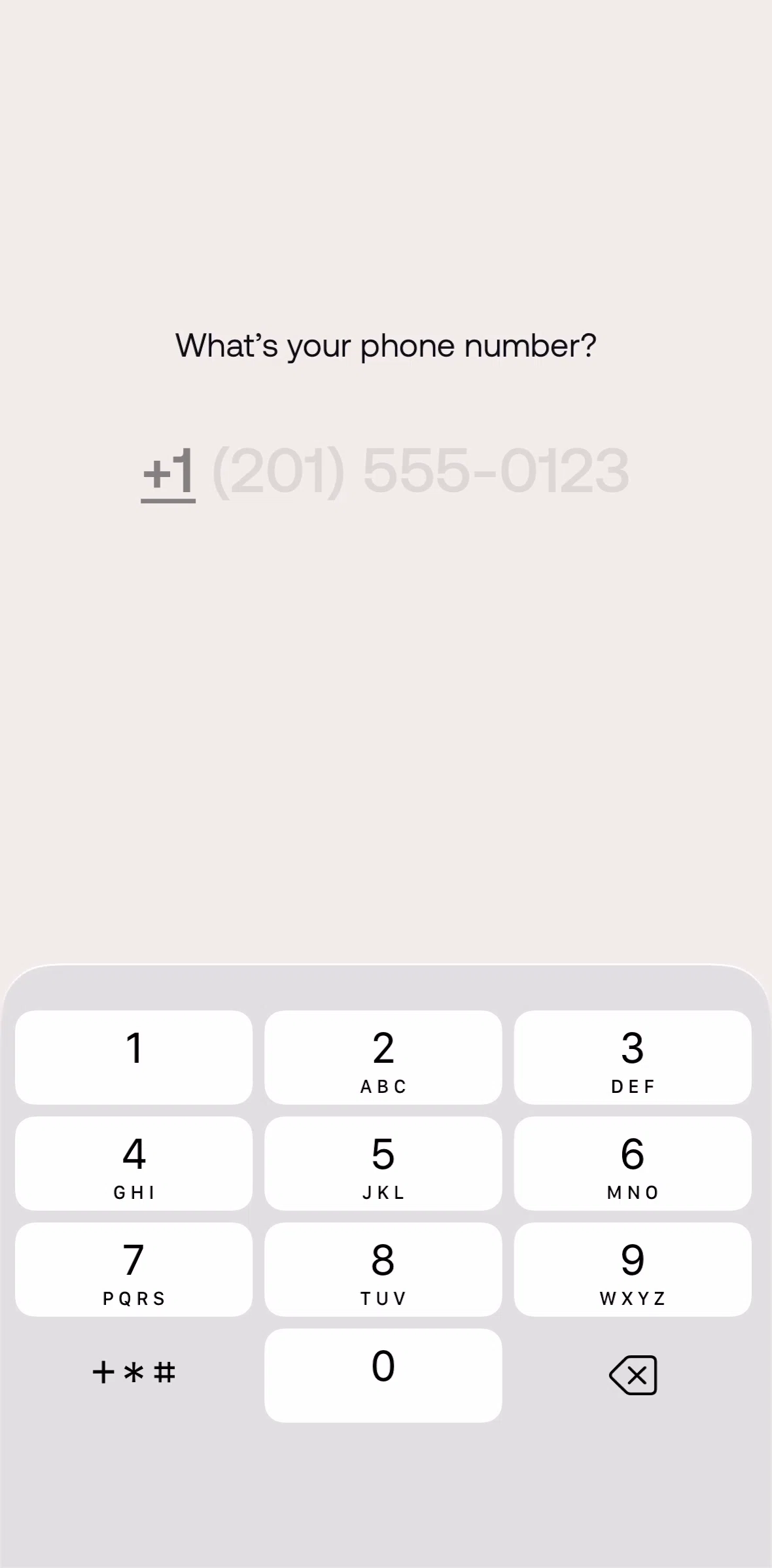 Bump Screen screen in the Select country code flow