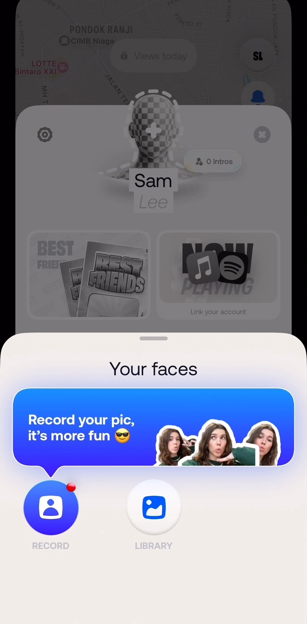 Bump Screen screen in the Uploading profile picture (static) flow