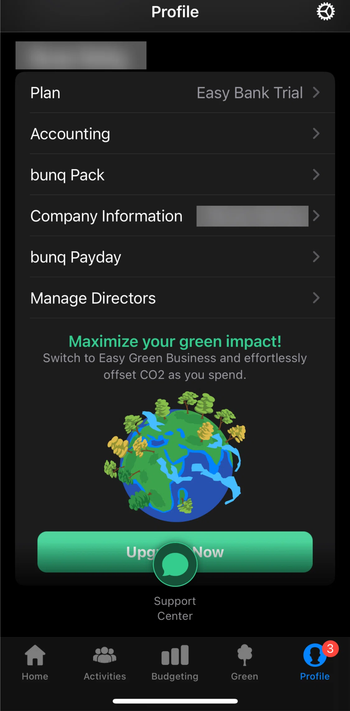 bunq Screen screen in the Switching plan flow