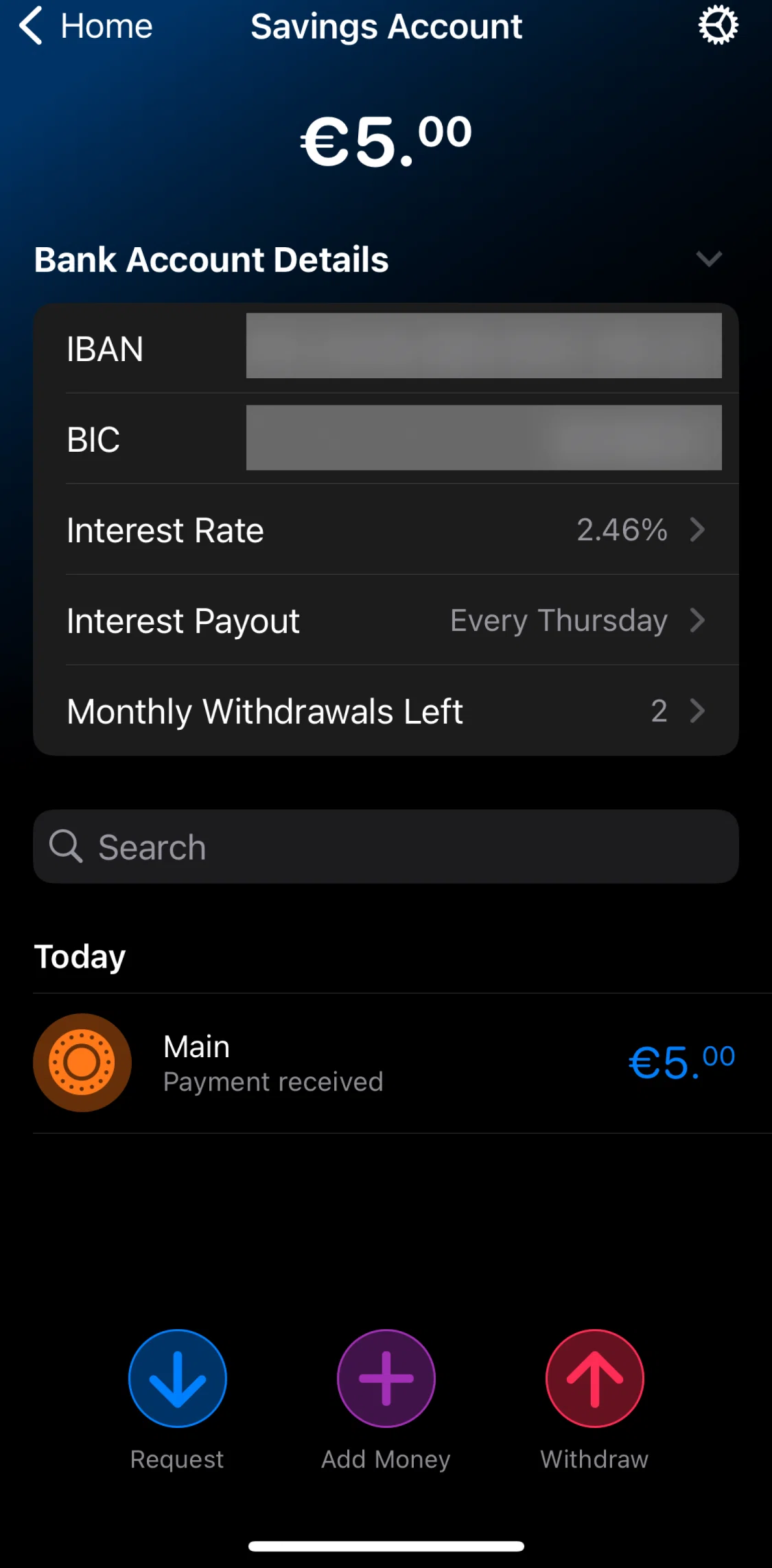bunq Screen screen in the Transaction detail flow