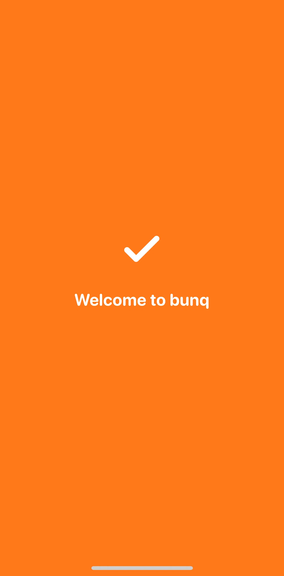 bunq Screen screen in the Verifying my account flow