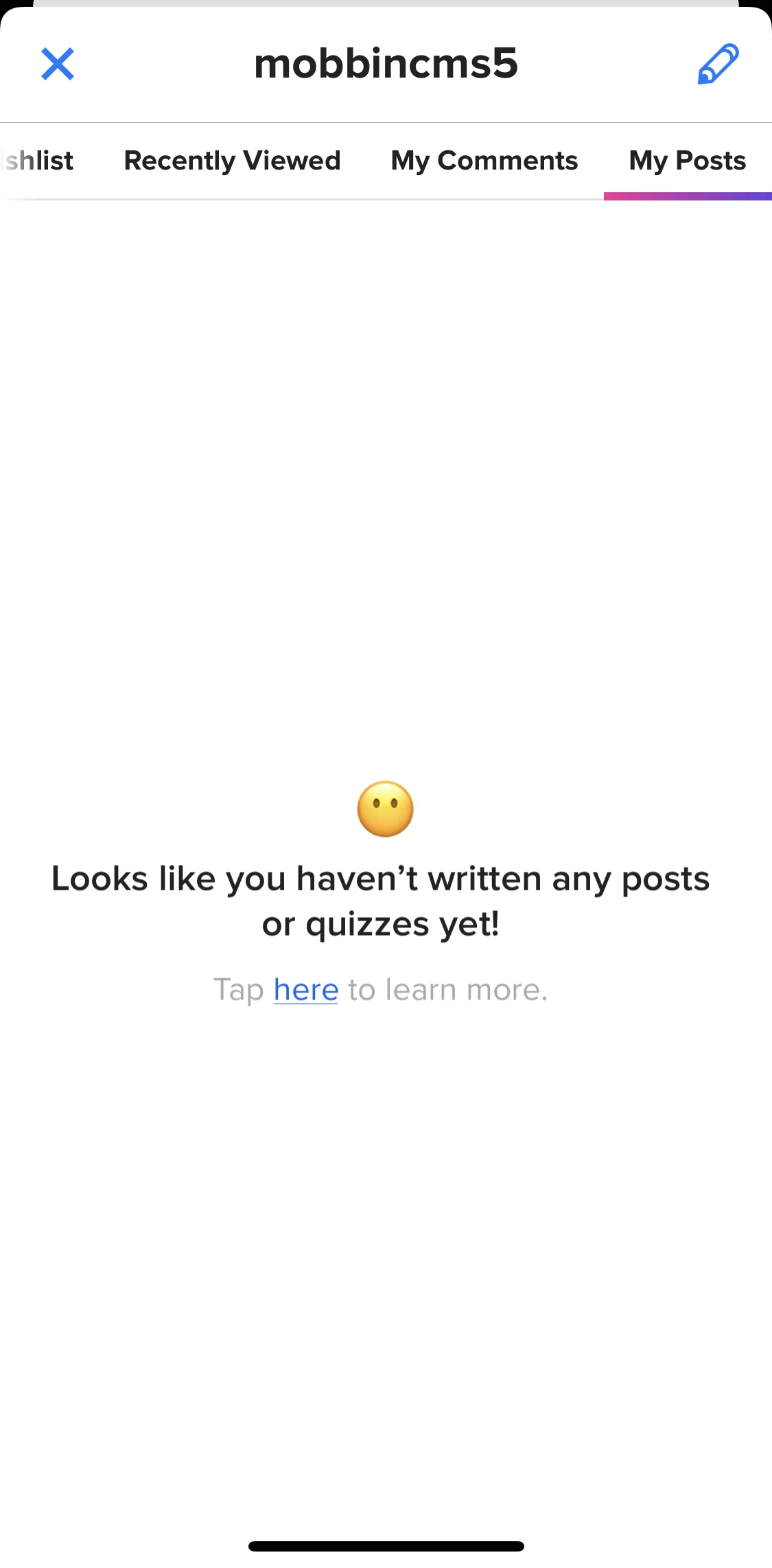 BuzzFeed Screen screen in the Guide to making a post flow