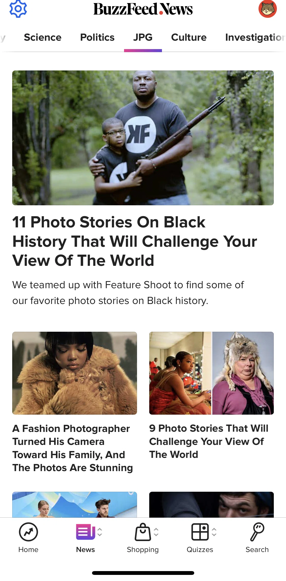 BuzzFeed Screen screen in the JPG flow