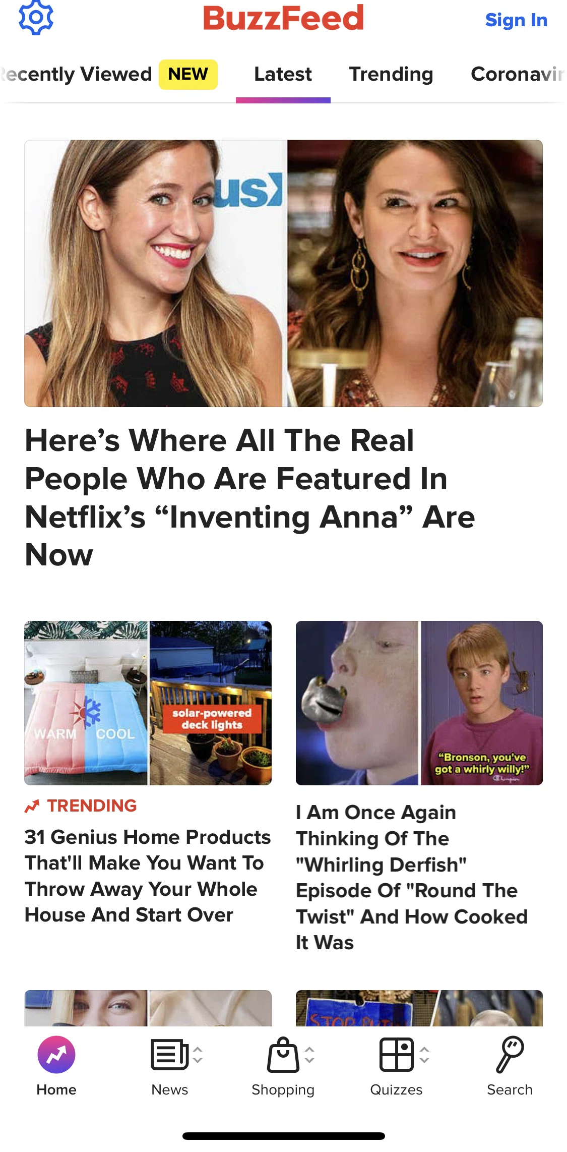 BuzzFeed Screen screen in the Signing up flow